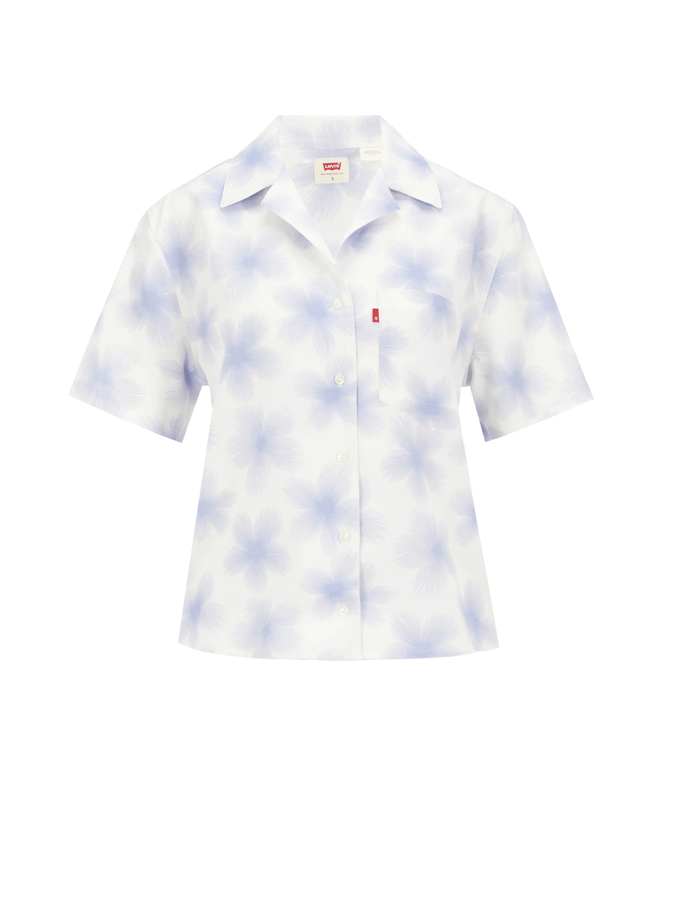 Chemise à imprimé en coton et lin mélangés