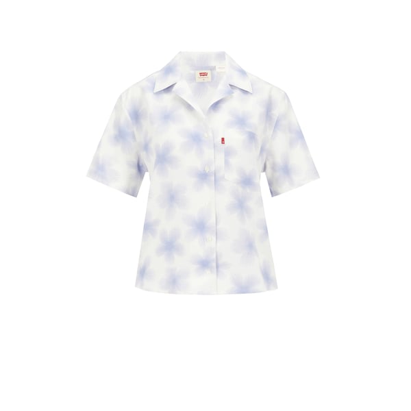 Chemise à imprimé en coton et lin mélangés