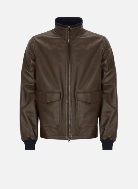 Brown leather jacketFACONNABLE 