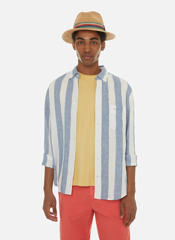 GANT Striped linen shirt Blue
