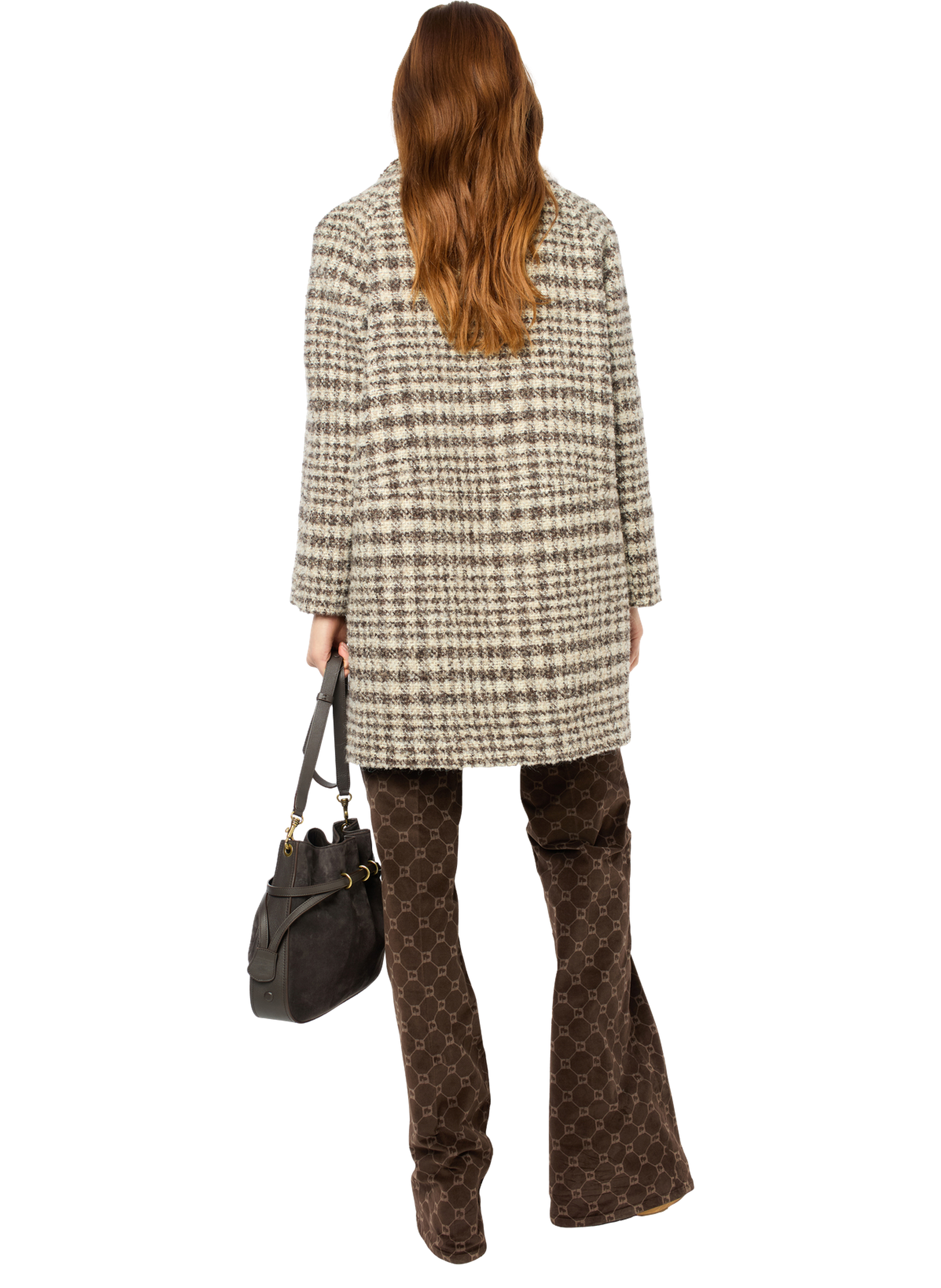 Manteau à carreaux - leopoldine GERARD DAREL Marron