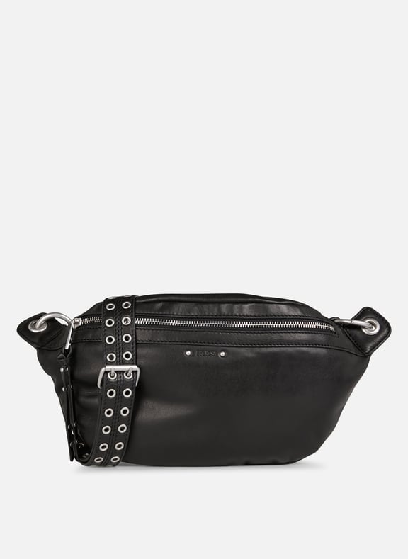 Sac banane zippé en cuir Noir by IKKS IKKS Sac banane zippé en cuir Noir