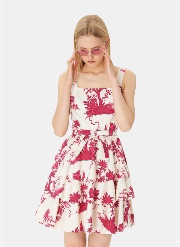 Robe cintrée fleurs - romanne Blanc by TARA JARMON TARA JARMON Robe cintrée fleurs - romanne Blanc