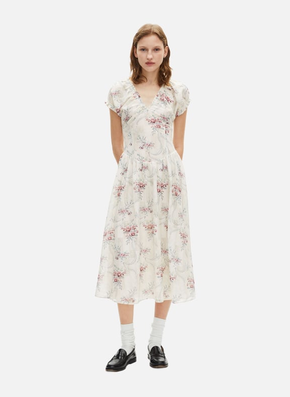 Robe longue imprimé floral Blanc by THE KOOPLES THE KOOPLES Robe longue imprimé floral Blanc