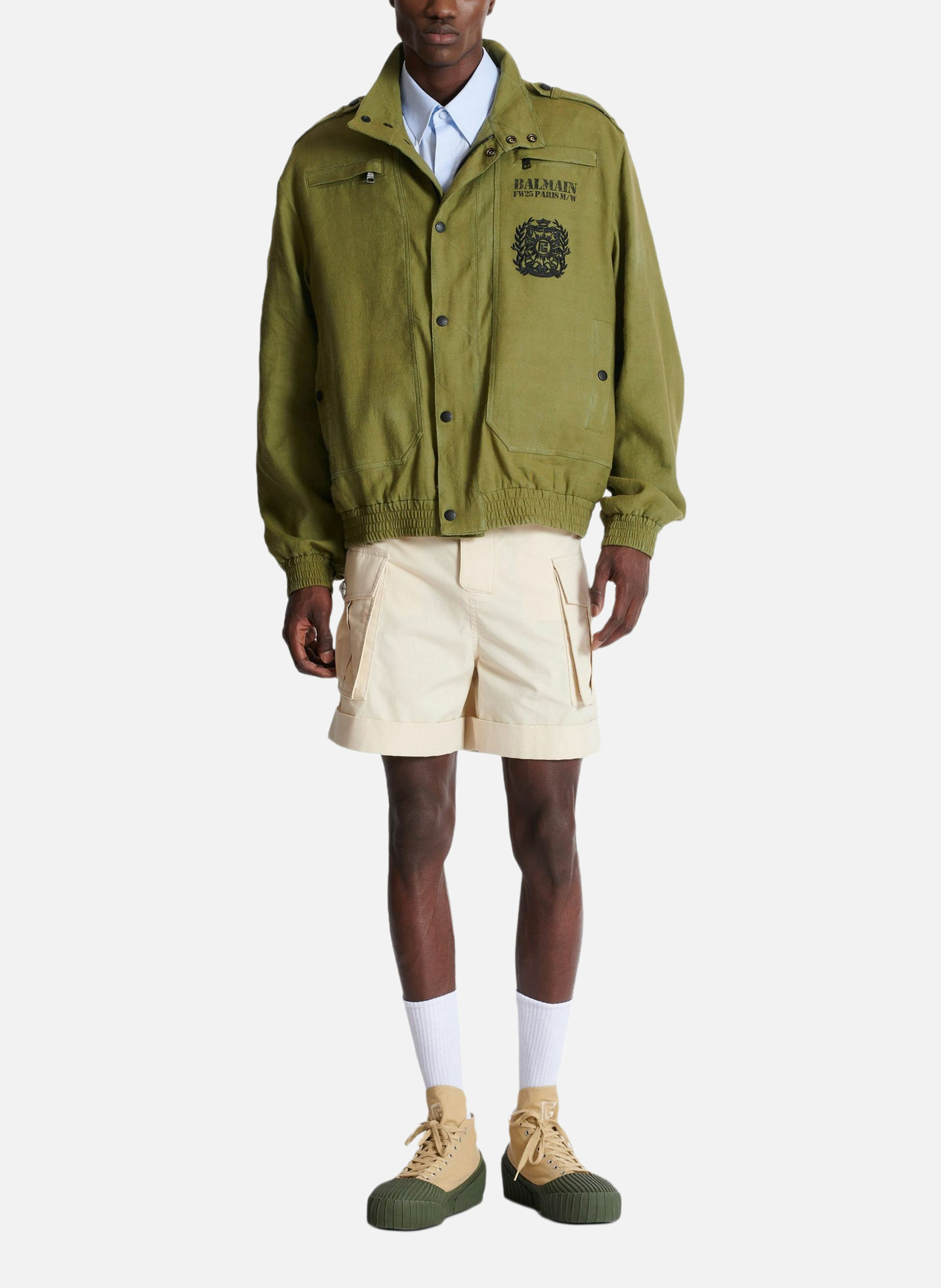 Bermuda cargo en coton BALMAIN Beige