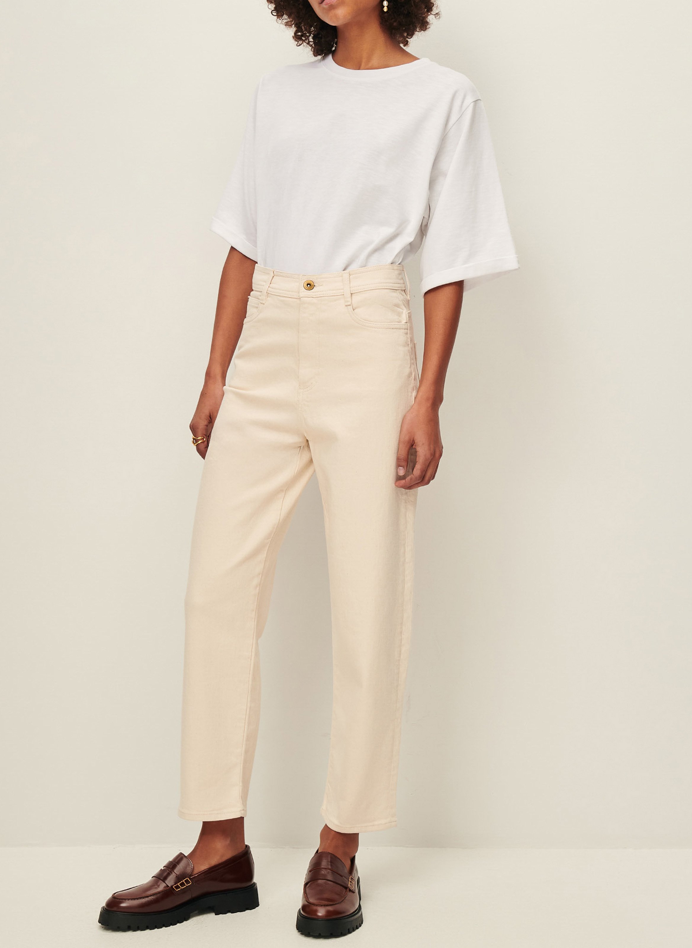 Jean en coton coupe mom peter SESSUN Beige