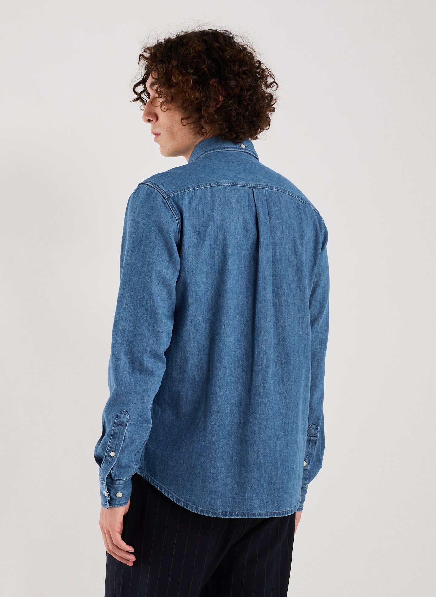 Chemise col américain en coton LES DEUX Bleu