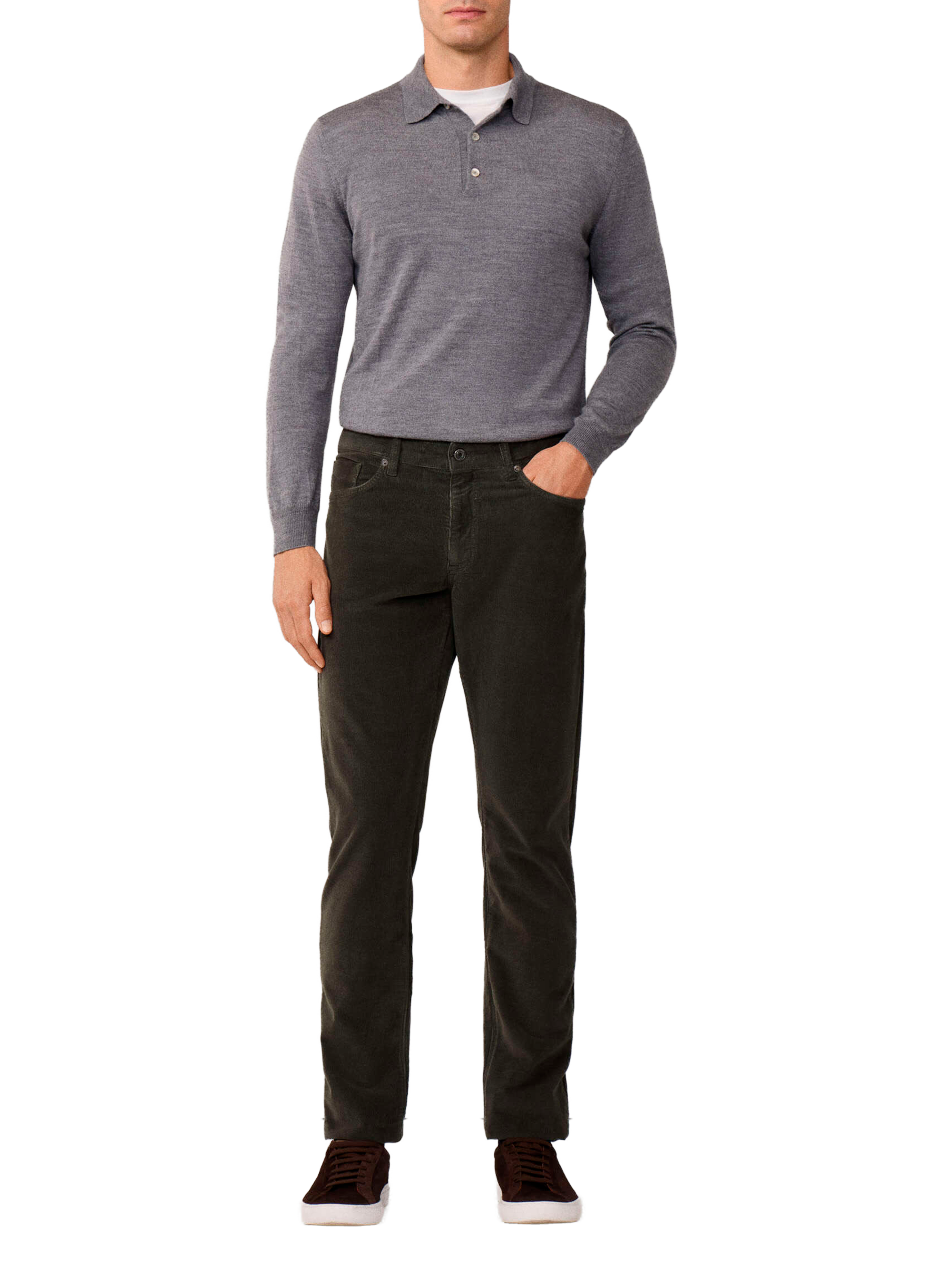 Pantalon en velours côtelé  FACONNABLE Kaki