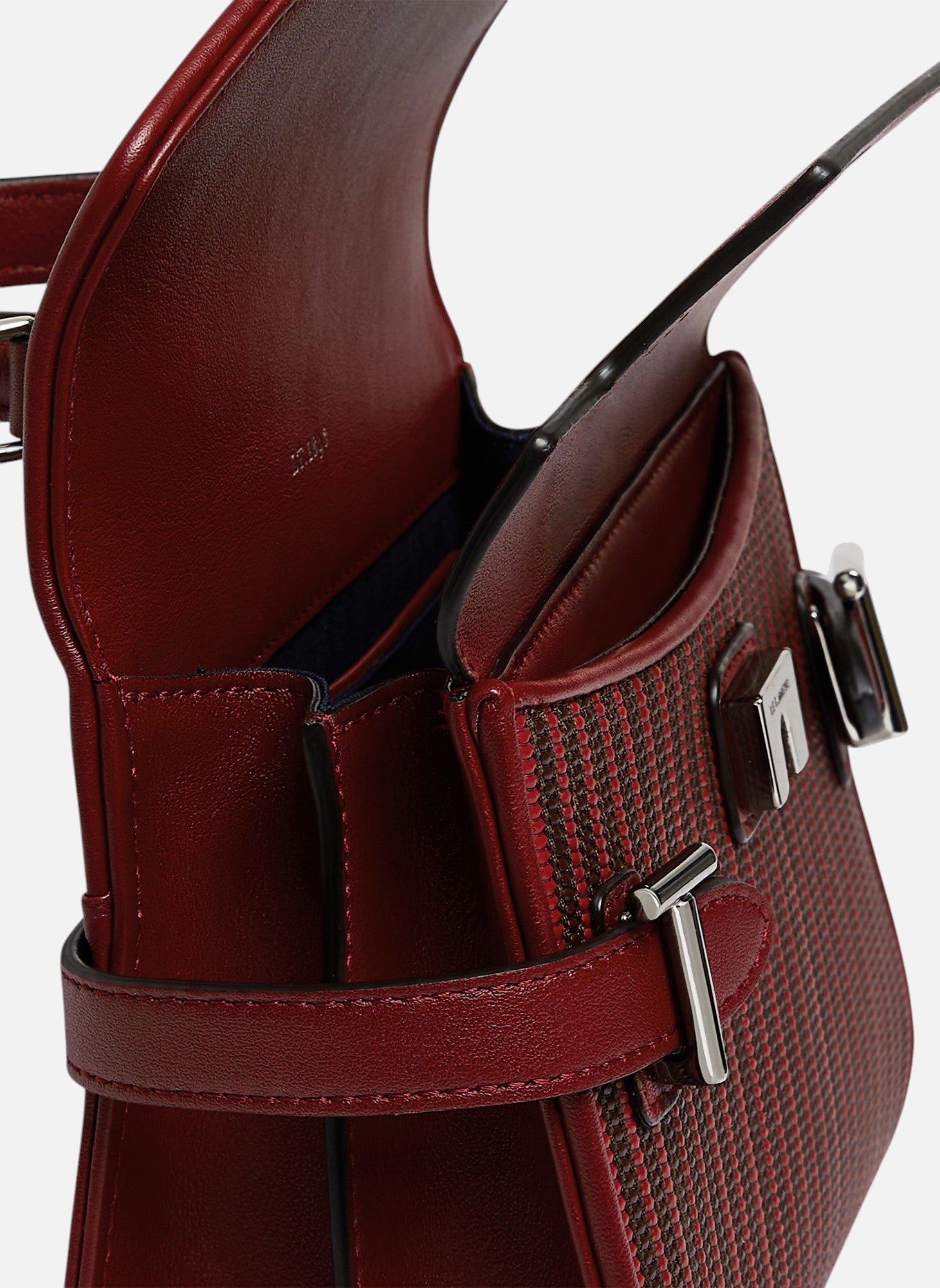 Petit sac à main double rabat emilie en cuir tressé LE TANNEUR Rouge