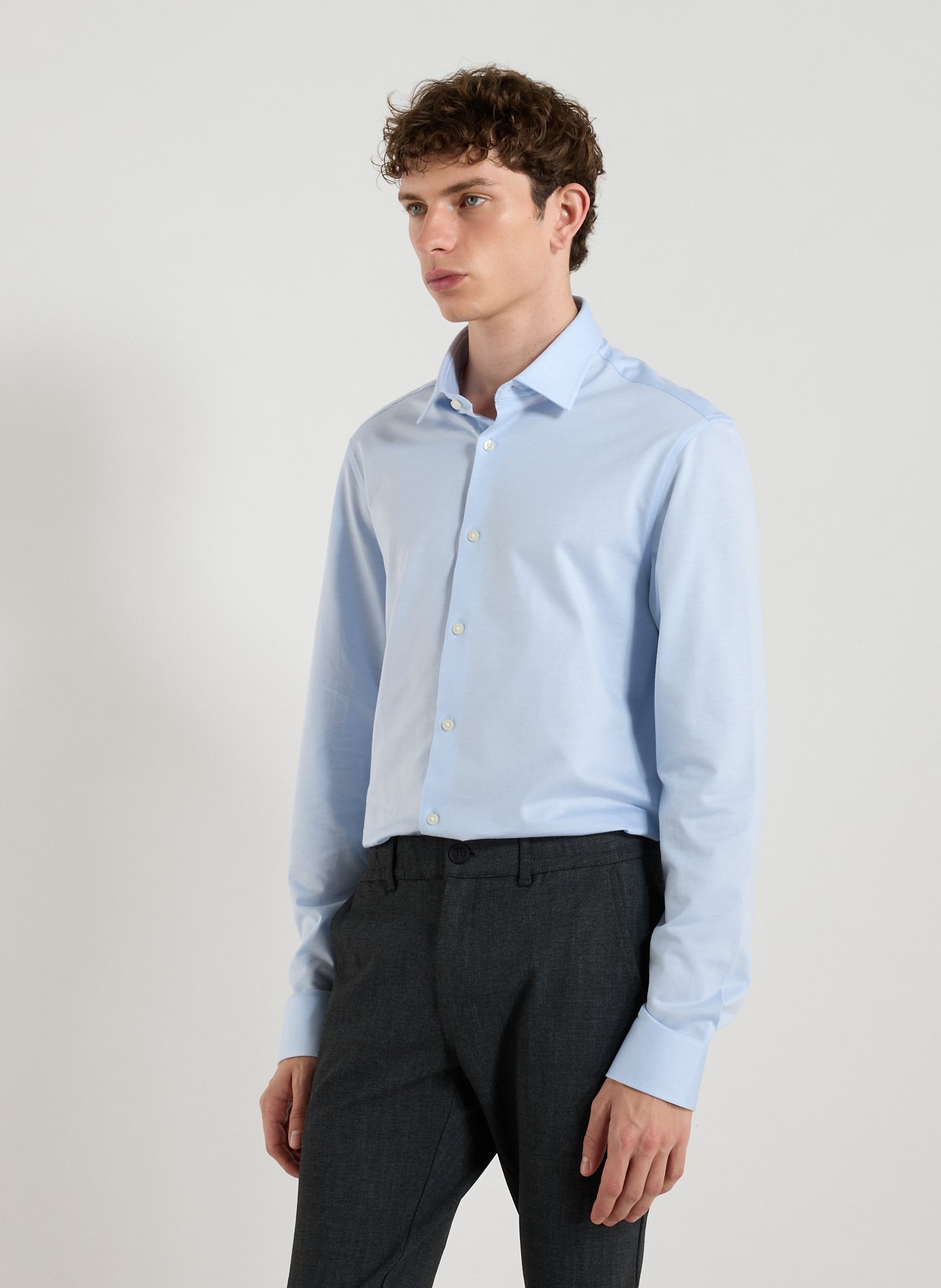 CALVIN KLEIN Chemise droite en coton Bleu