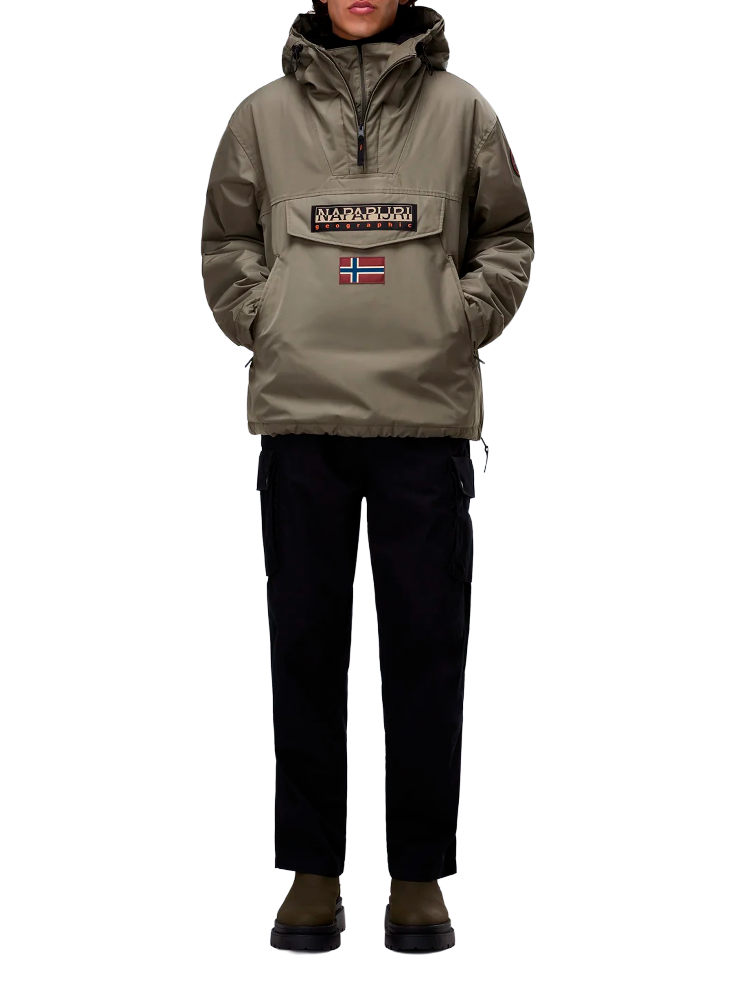 Hooded waterproof jacket NAPAPIJRI Green