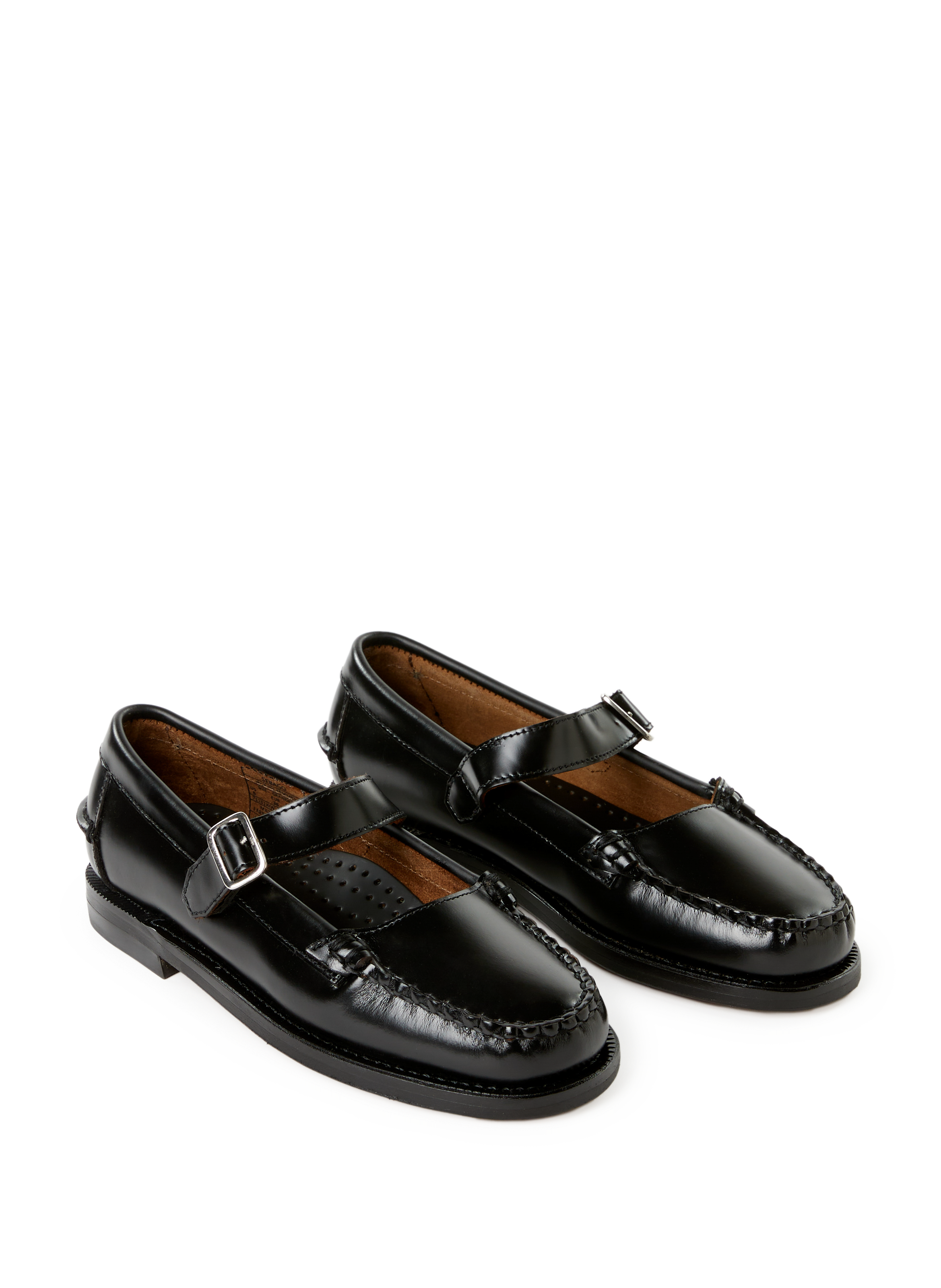 Buckle leather loafers SEBAGO Black