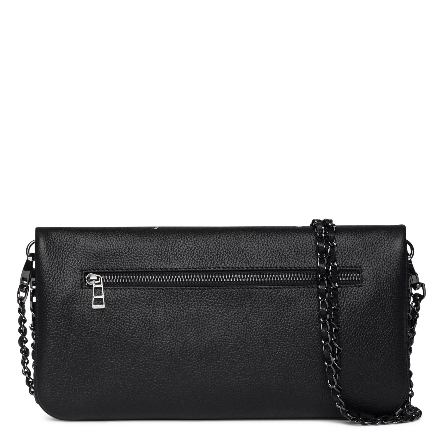 Pochette en cuir grainé fantaisie rock ZADIG&VOLTAIRE Noir