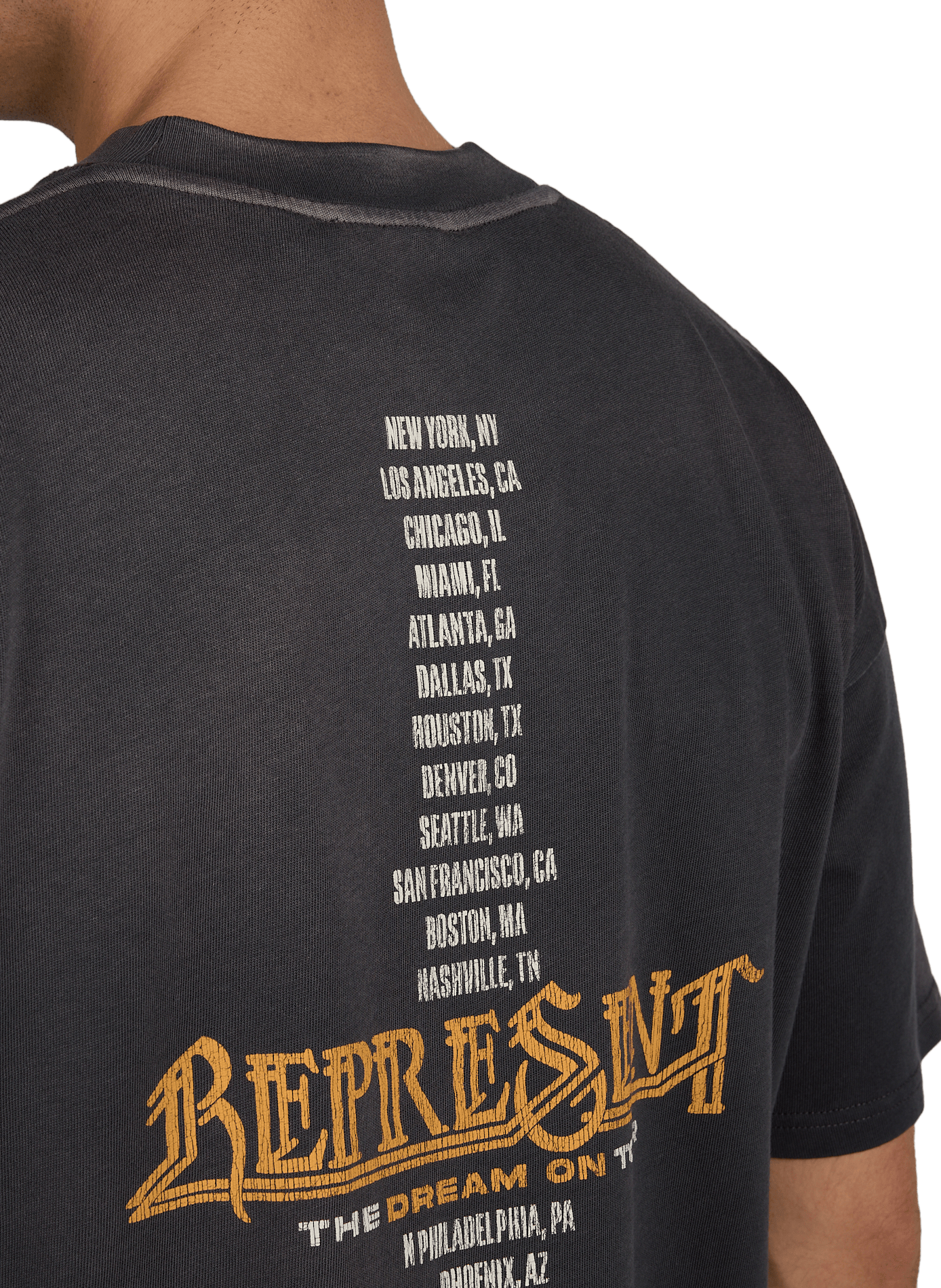 Oversized Dream On cotton T-shirt REPRESENT Grey