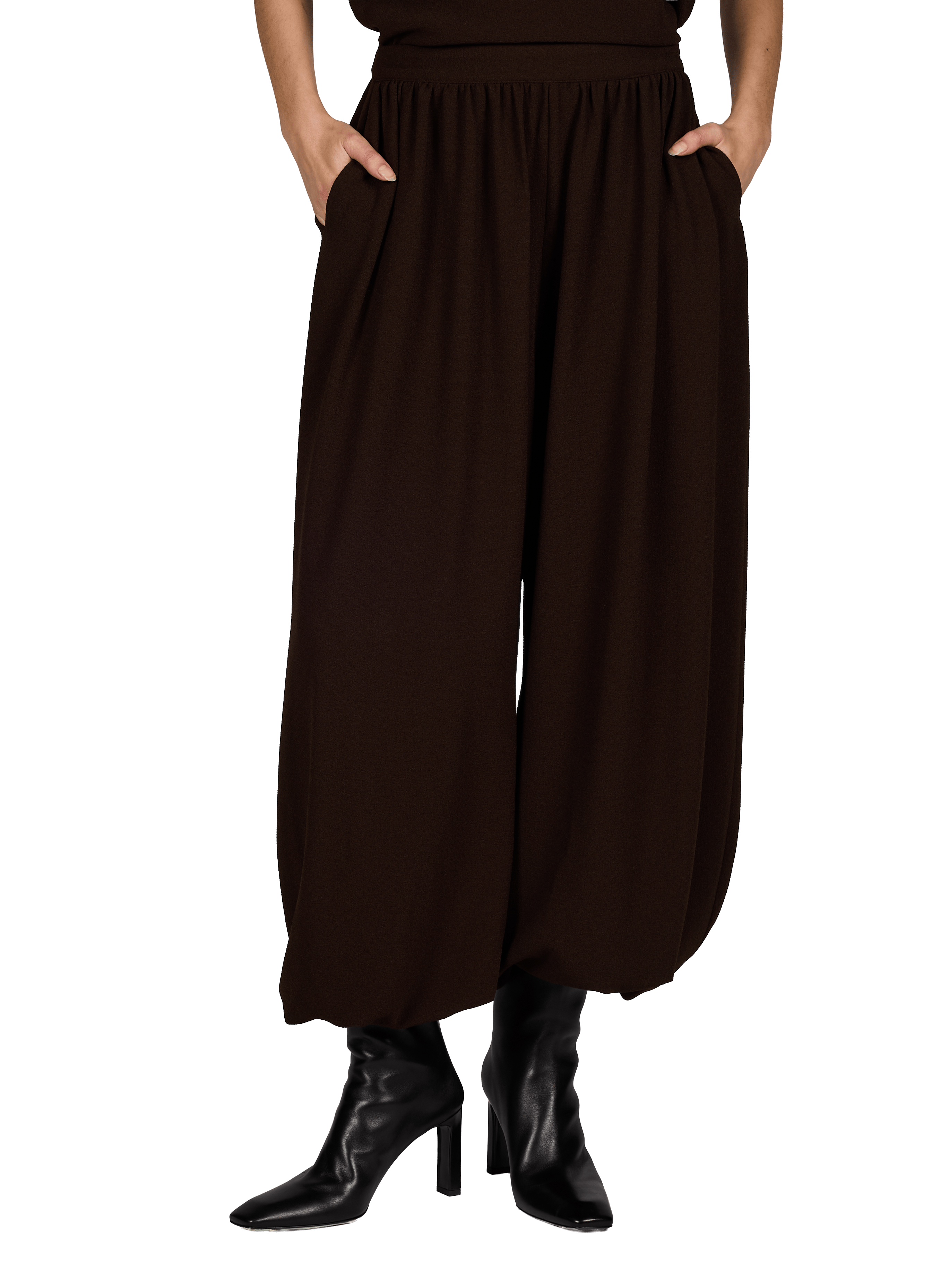 Pantalon ballon uni ROTATE Marron