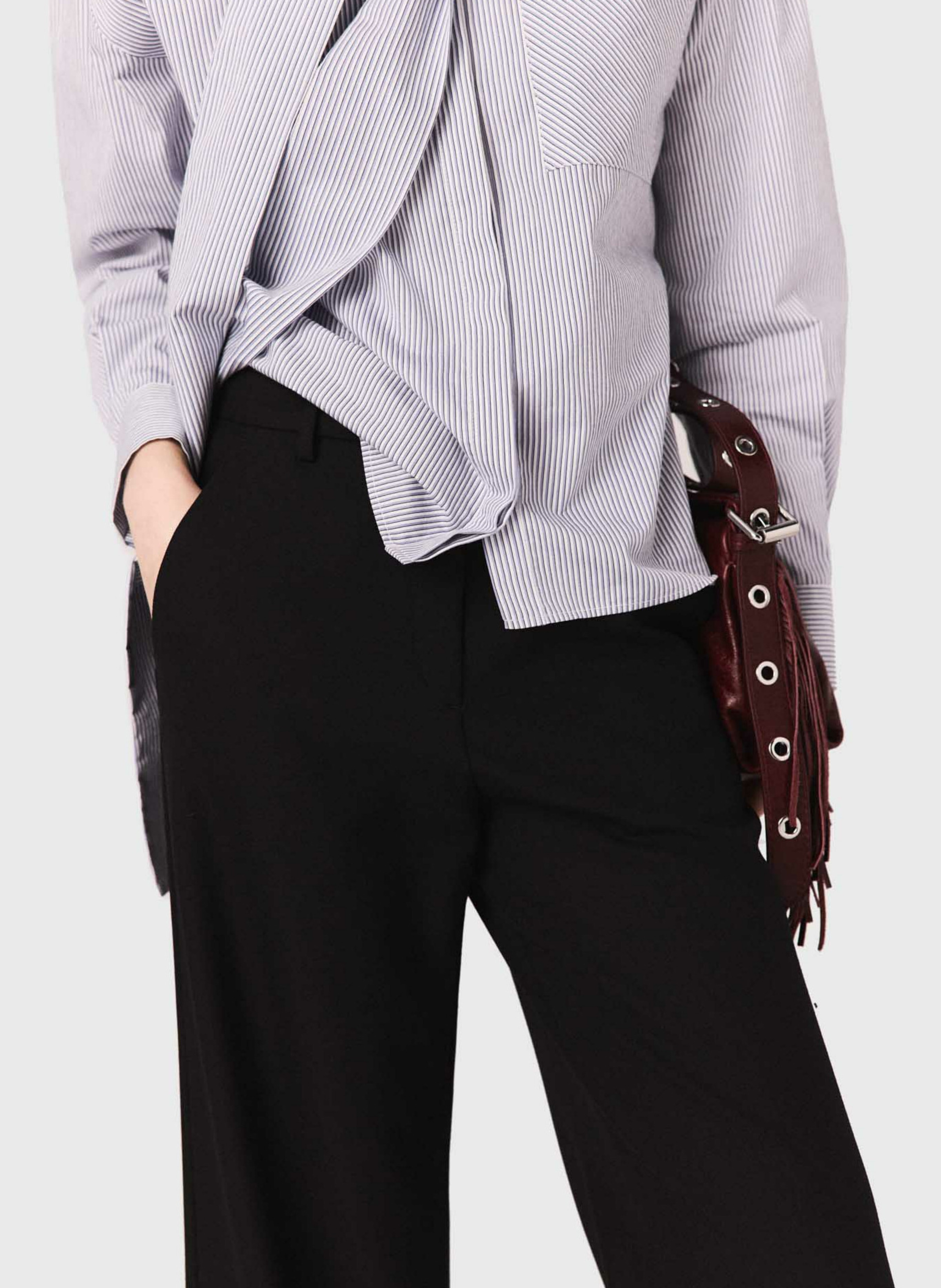 Pantalon flare en laine mélangée MAJE Noir