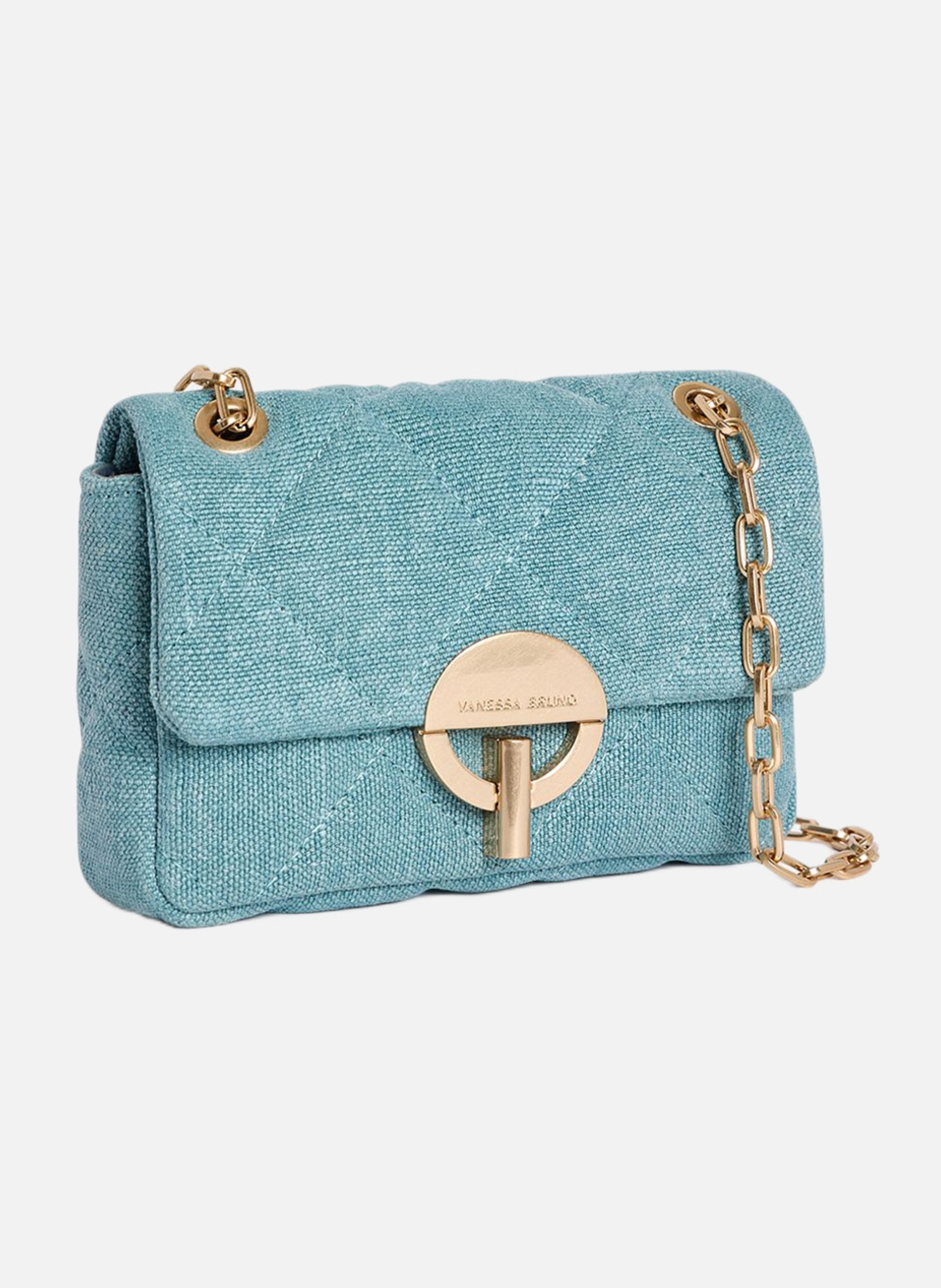 Petit sac moon en lin VANESSA BRUNO Bleu
