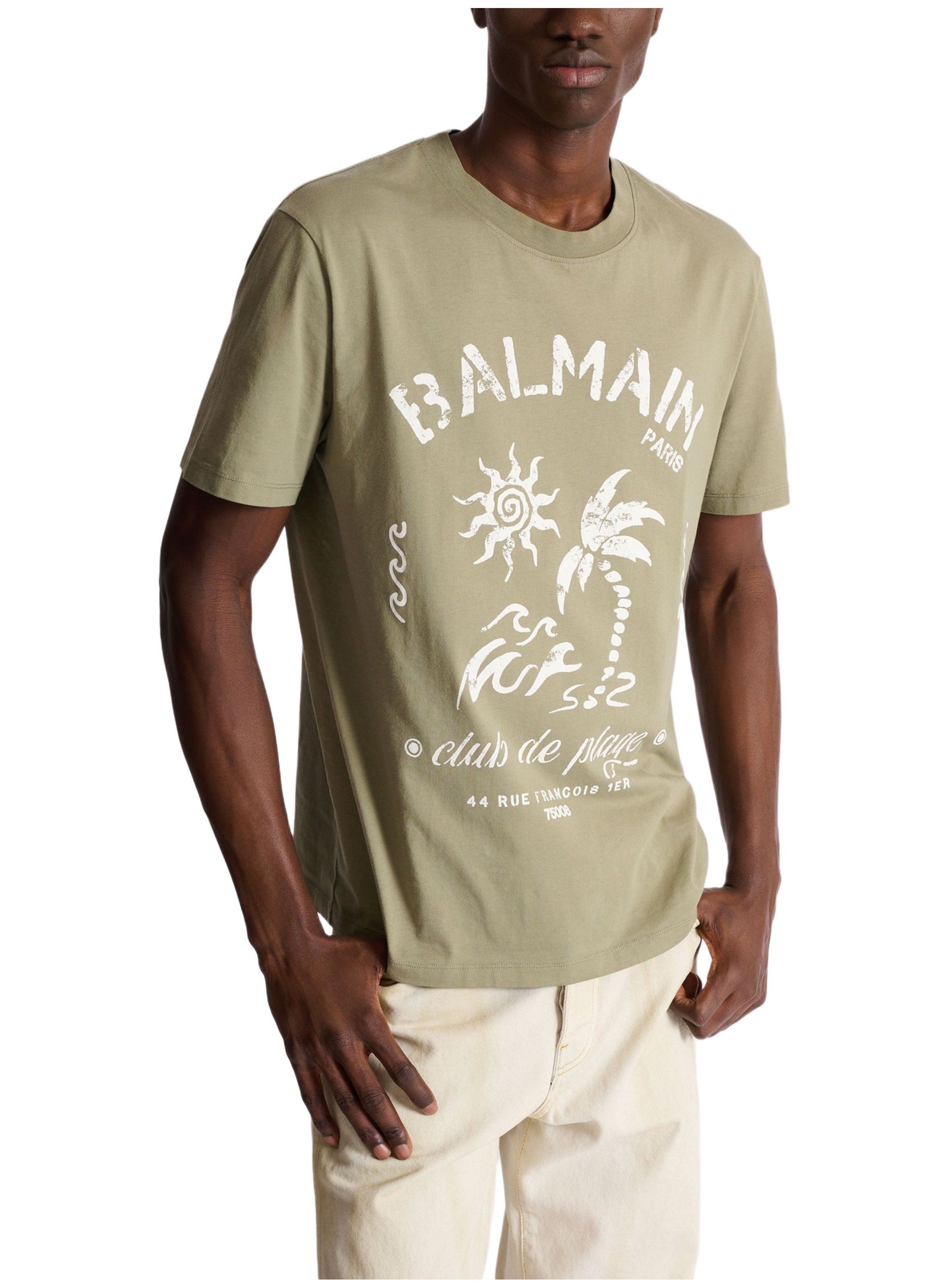 T-shirt imprimé balmain plage BALMAIN Vert