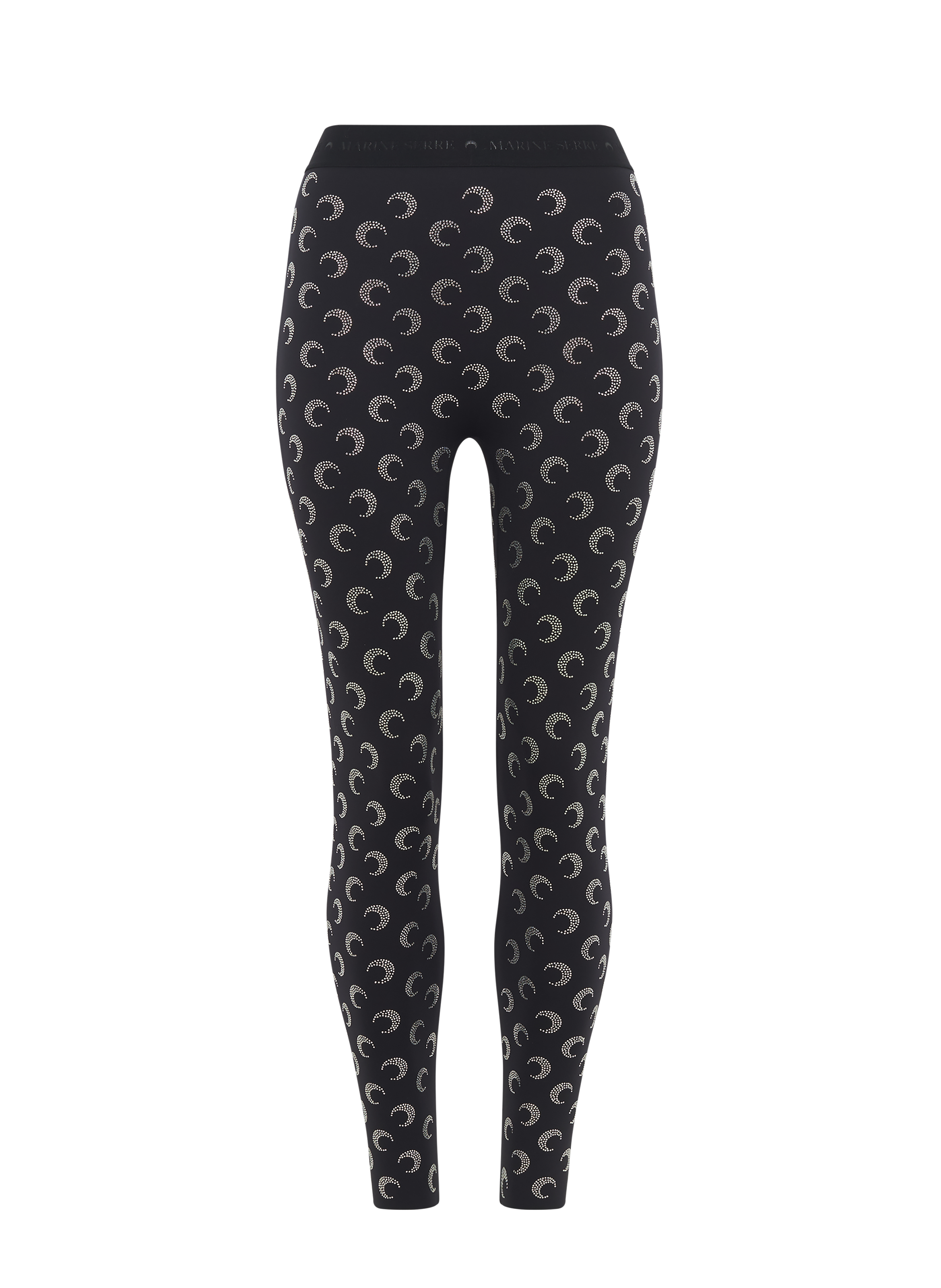 Leggings fuseaux en jersey moon recyclé avec strass moon MARINE SERRE Noir