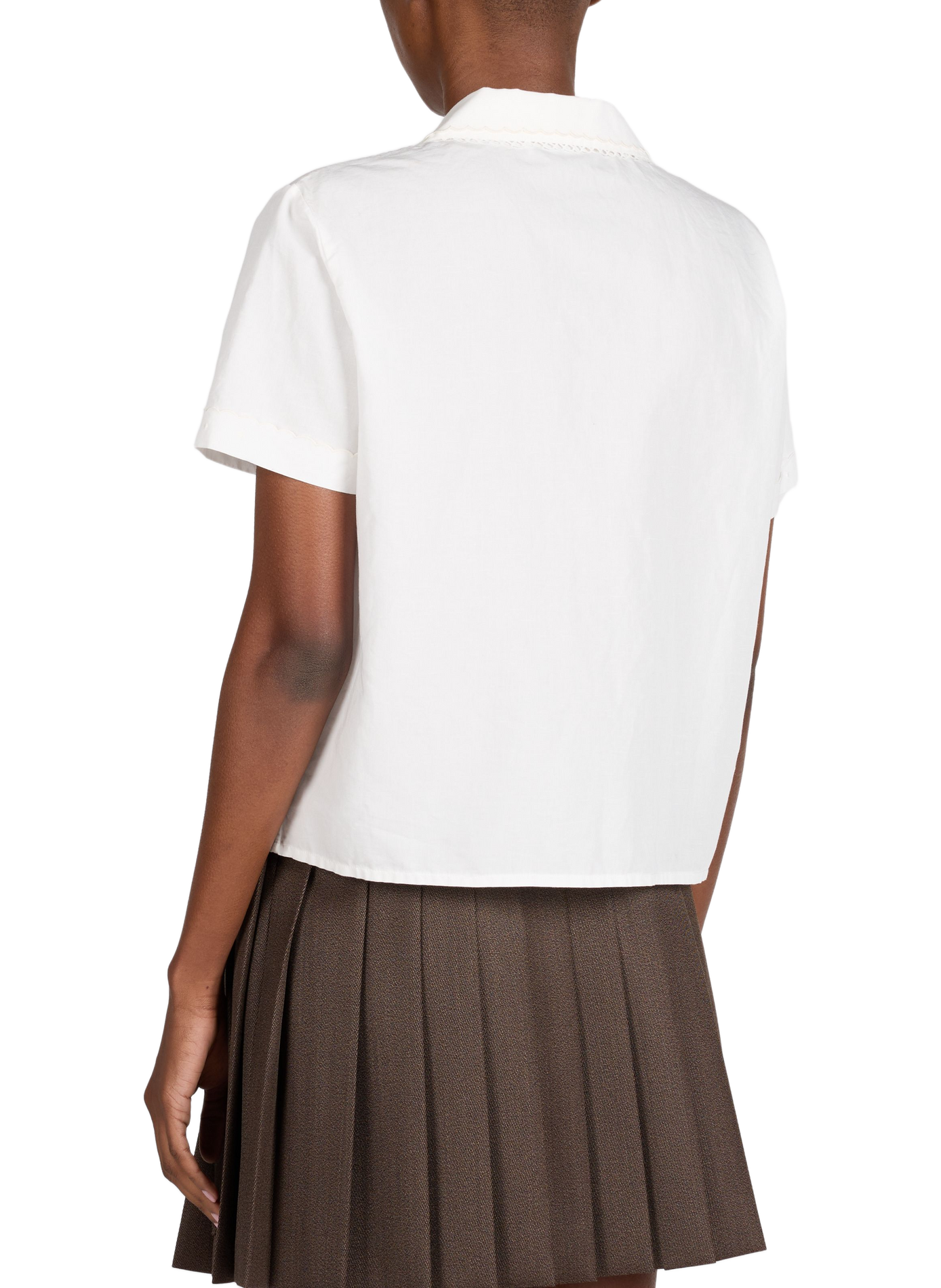 Flamed poplin shirt MIU MIU White