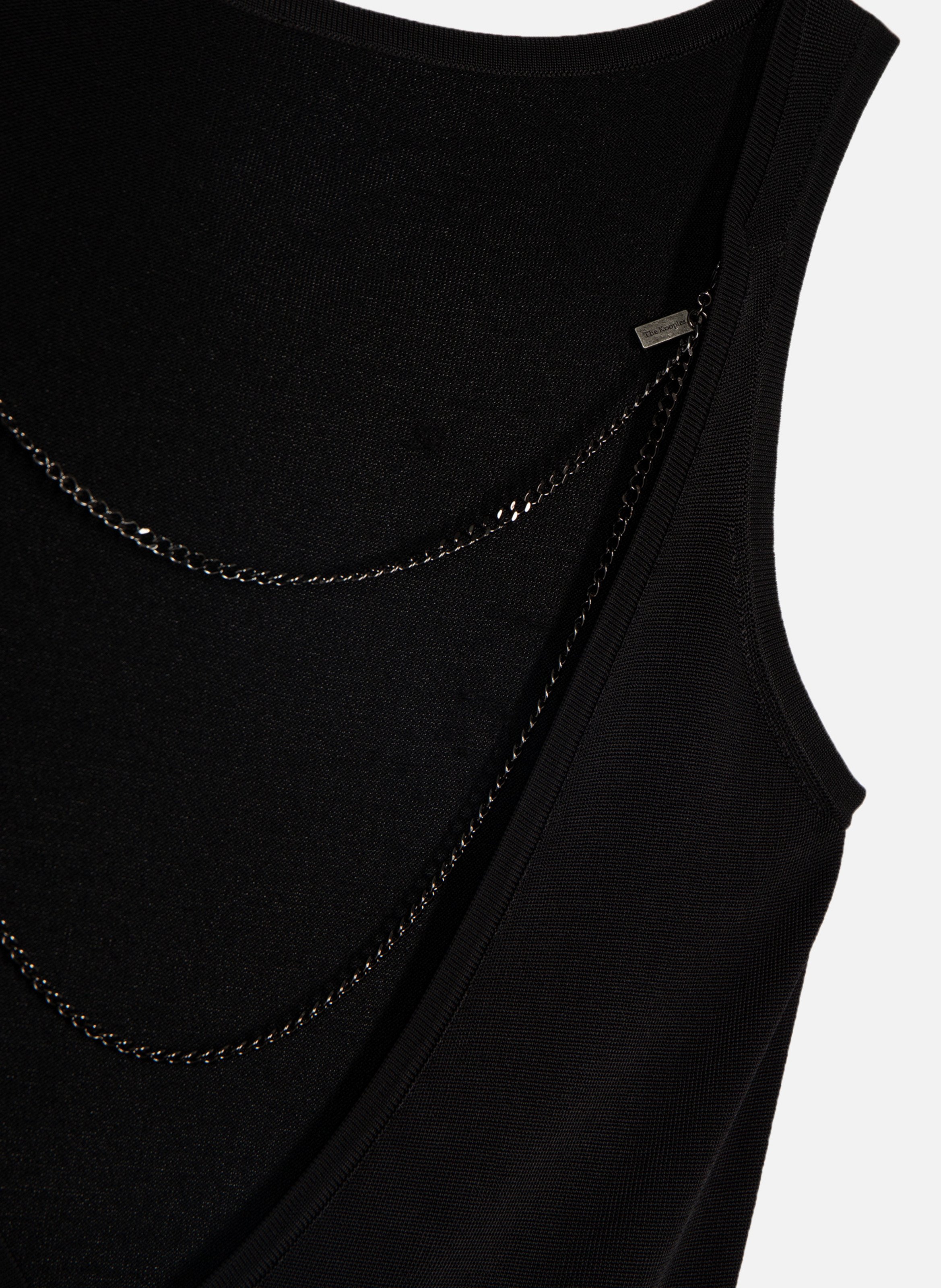 Top en maille avec chaînes THE KOOPLES Noir