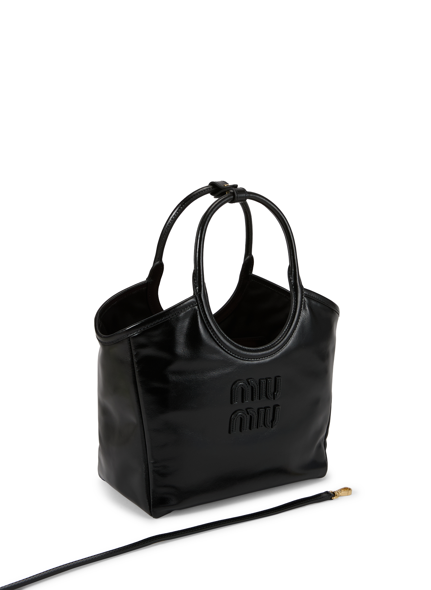 Sac à main en cuir de veau MIU MIU Noir