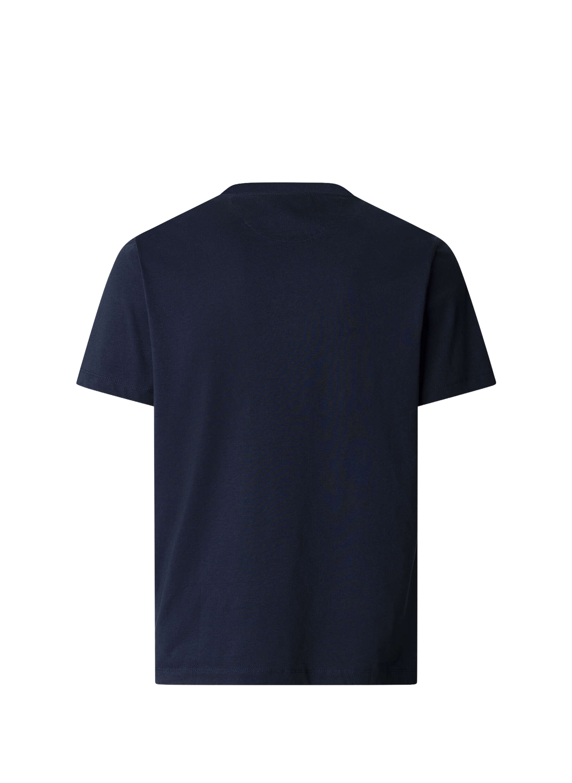 Round neck cotton brand t-shirt FACONNABLE Blue