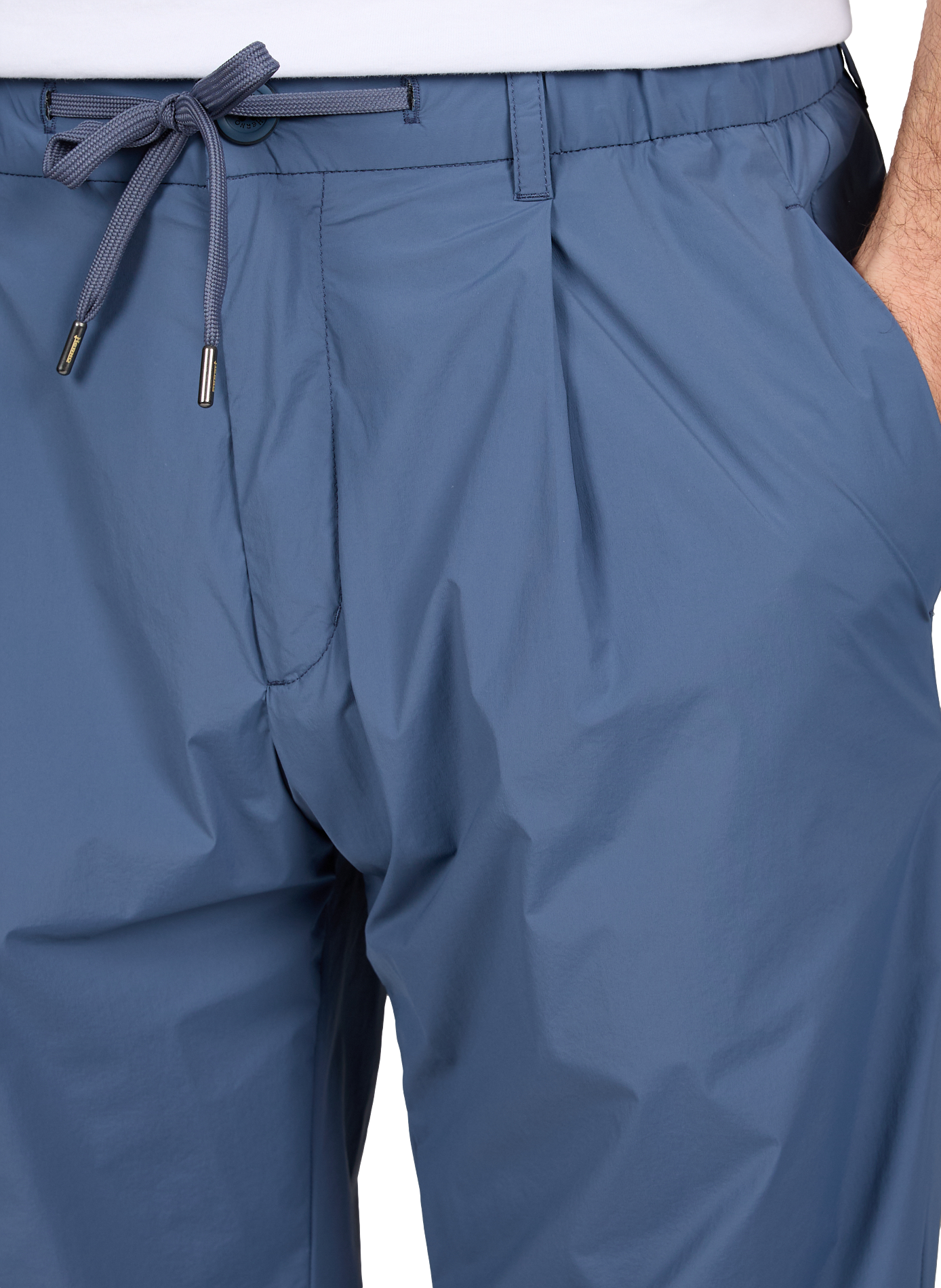 Straight pants with drawstring. HERNO Blue