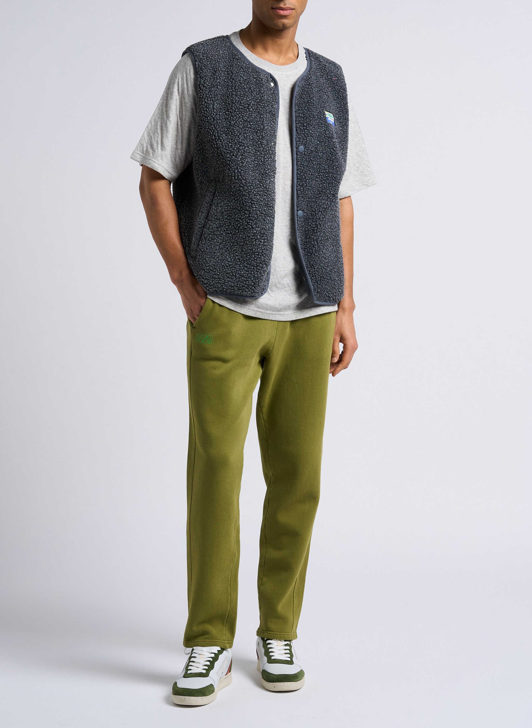 Veste col rond en sherpa hoktown AMERICAN VINTAGE Gris