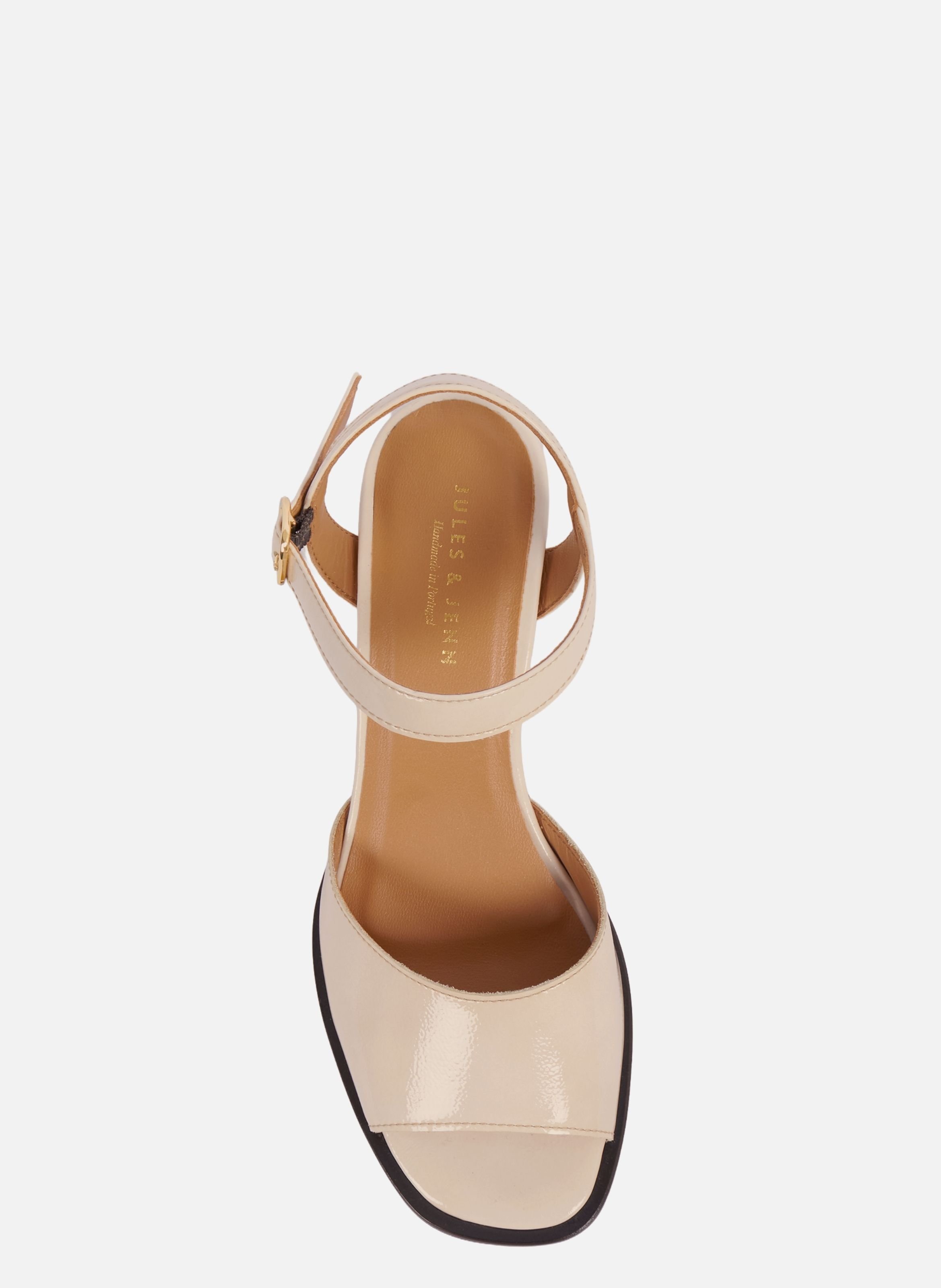 Sandales talon anouk cuir vernis JULES & JENN Beige