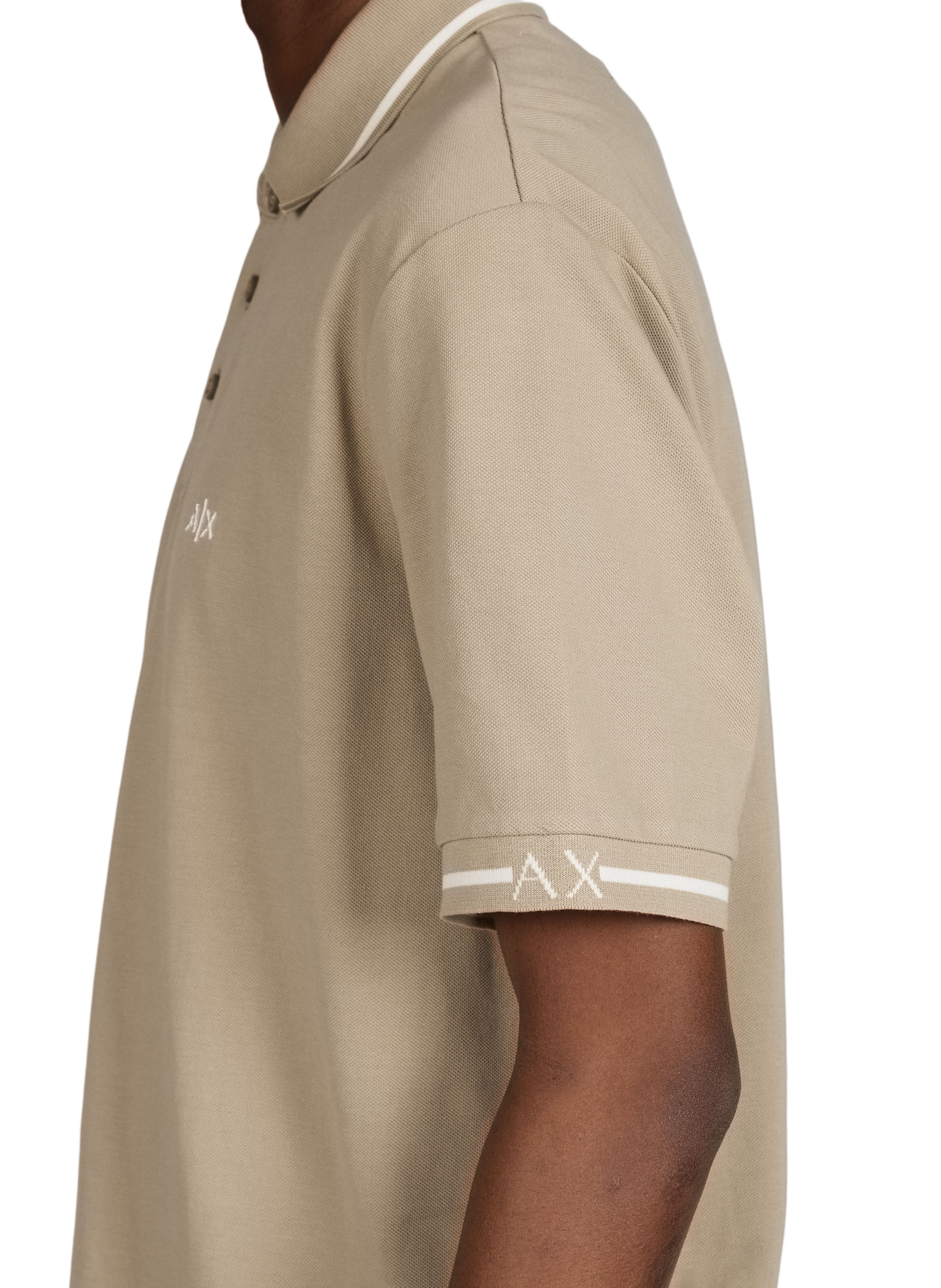 Short sleeve cotton polo shirt ARMANI EXCHANGE Brown