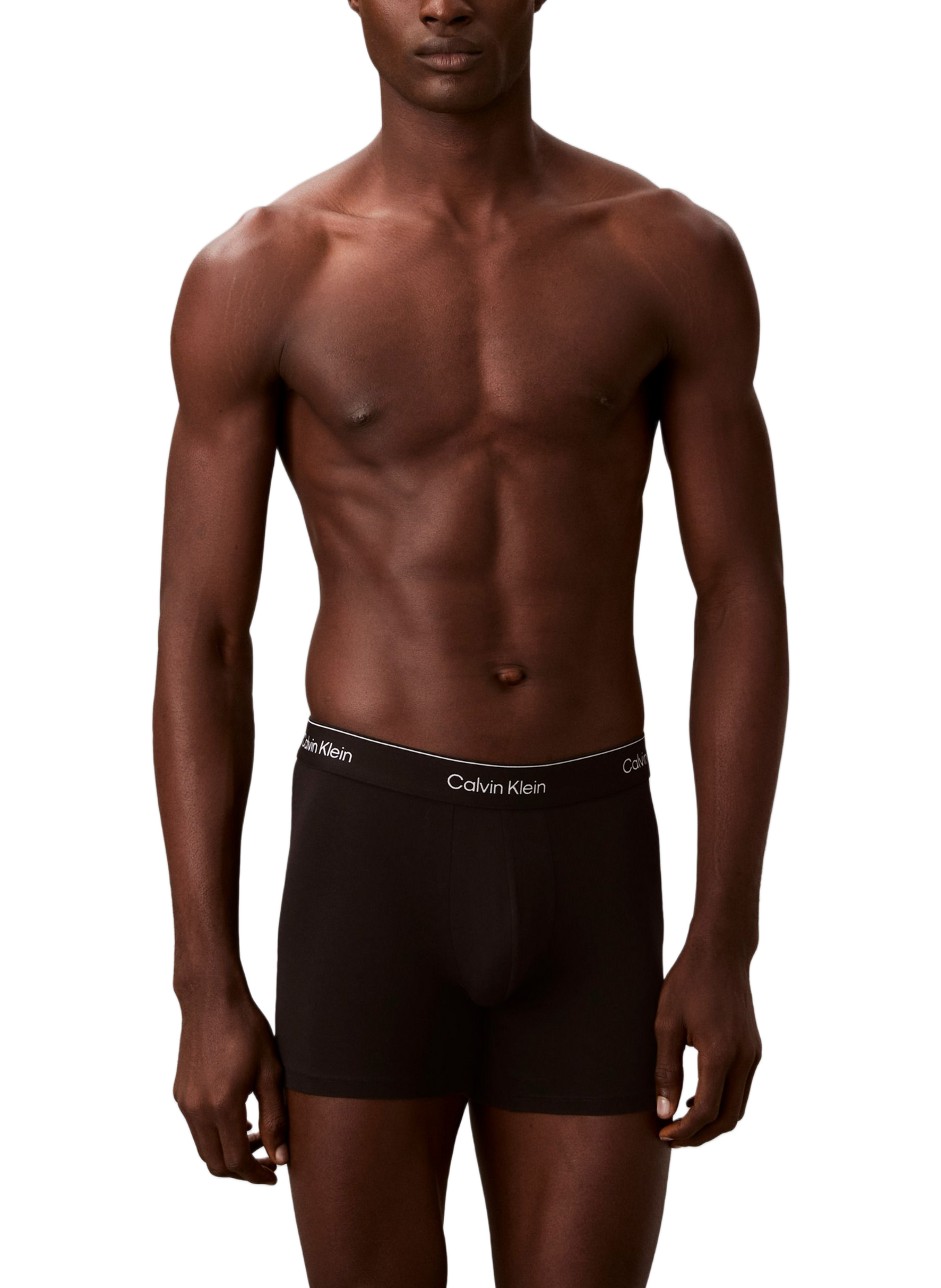 Set of 3 plain boxers in mixed cotton CALVIN KLEIN Black