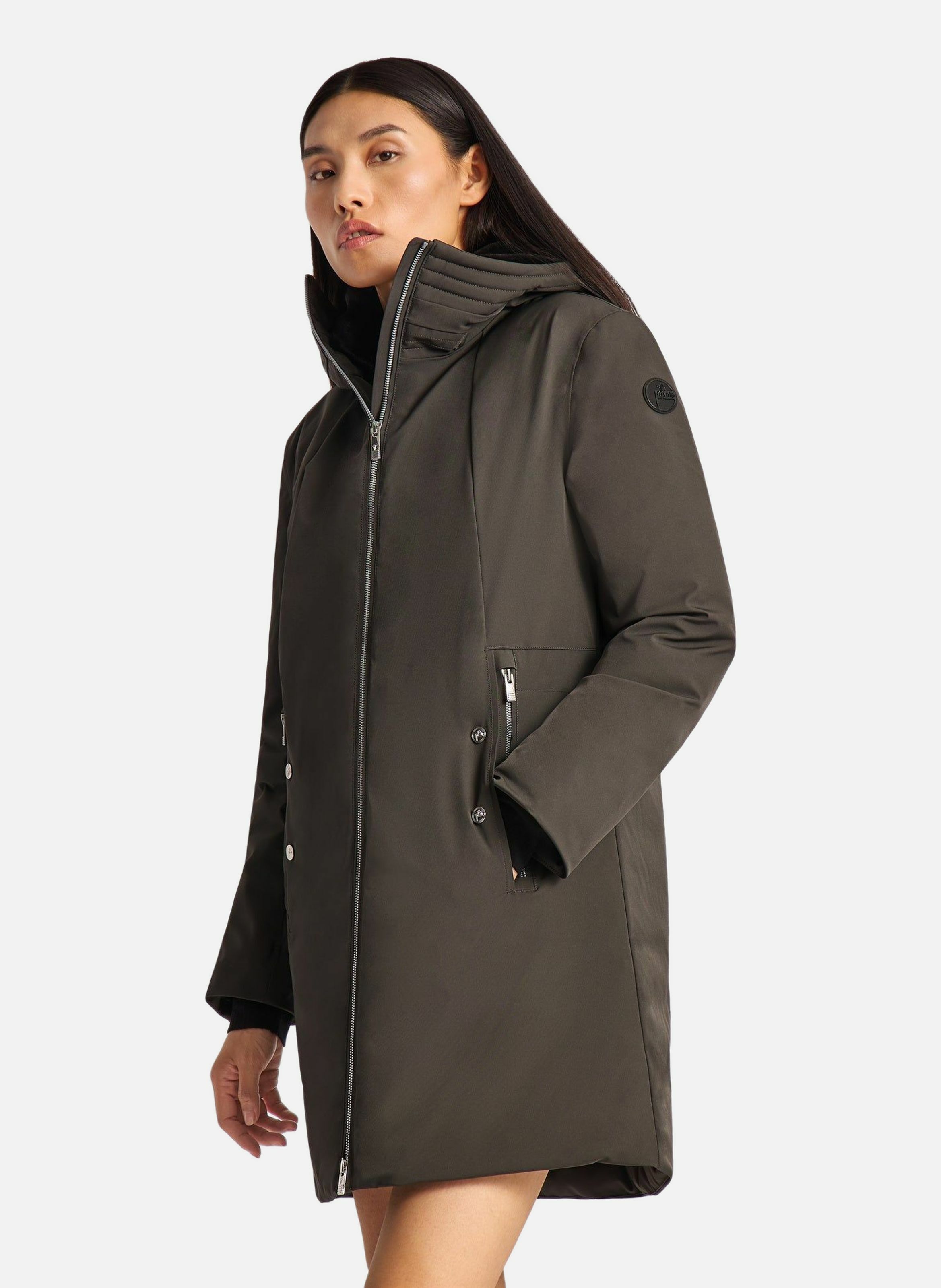 Manteau misha col montant coupe regular | Vert FUSALP Femme