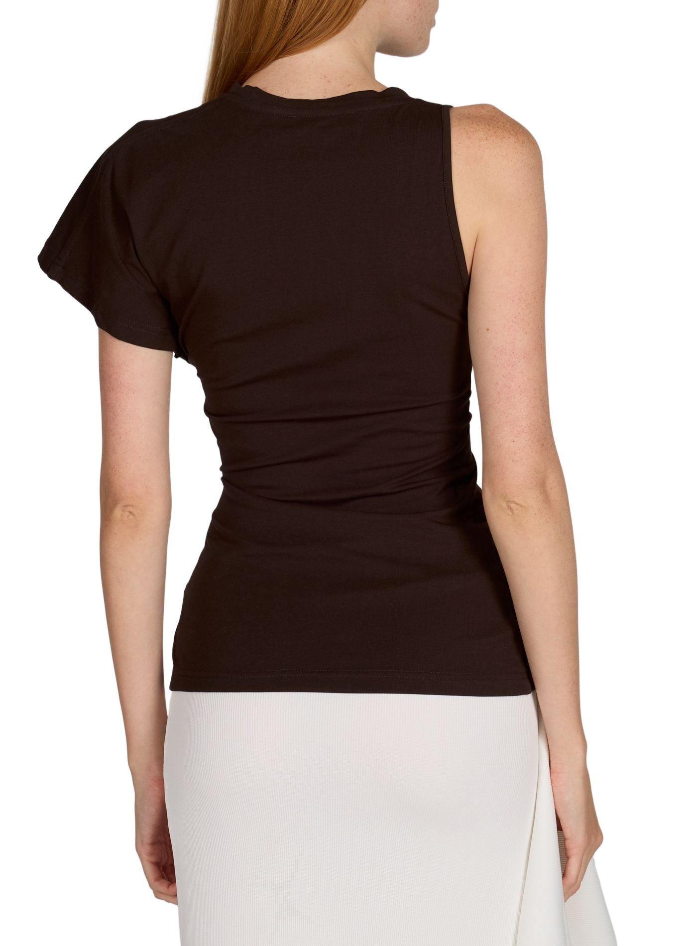 Asymmetrical Crystal Top in Blended Cotton CHRISTOPHER ESBER Brown