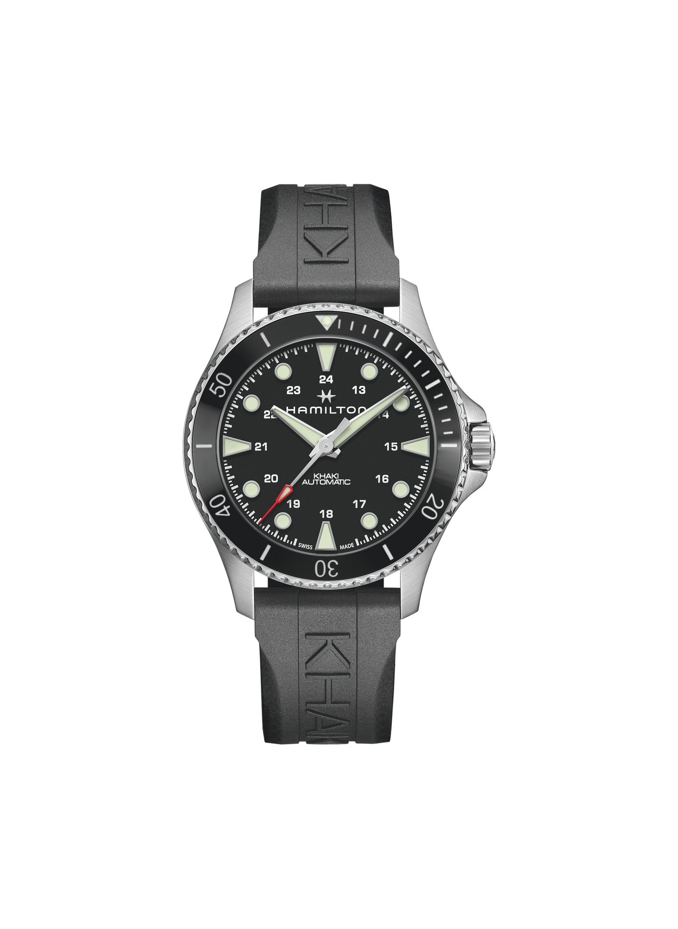 Montre  Khaki Navy Scuba en acier inoxydable HAMILTON Noir