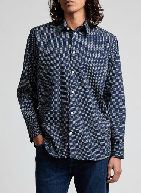 Straight shirt with Fasseti pattern AU PRINTEMPS PARIS Blue