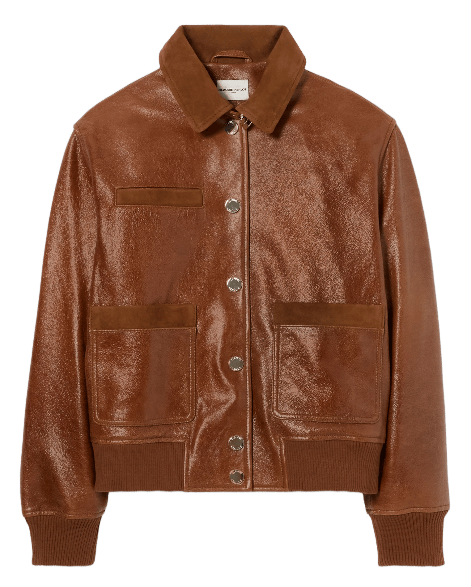 Blouson large en cuir CLAUDIE PIERLOT Marron