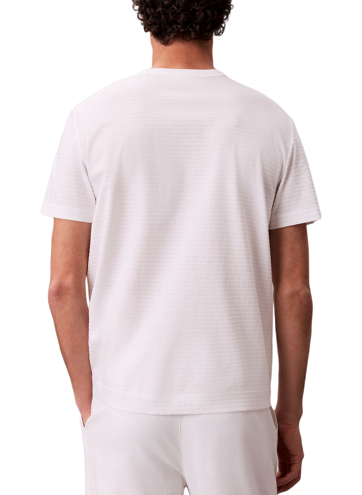 Straight short-sleeved cotton T-shirt CALVIN KLEIN White