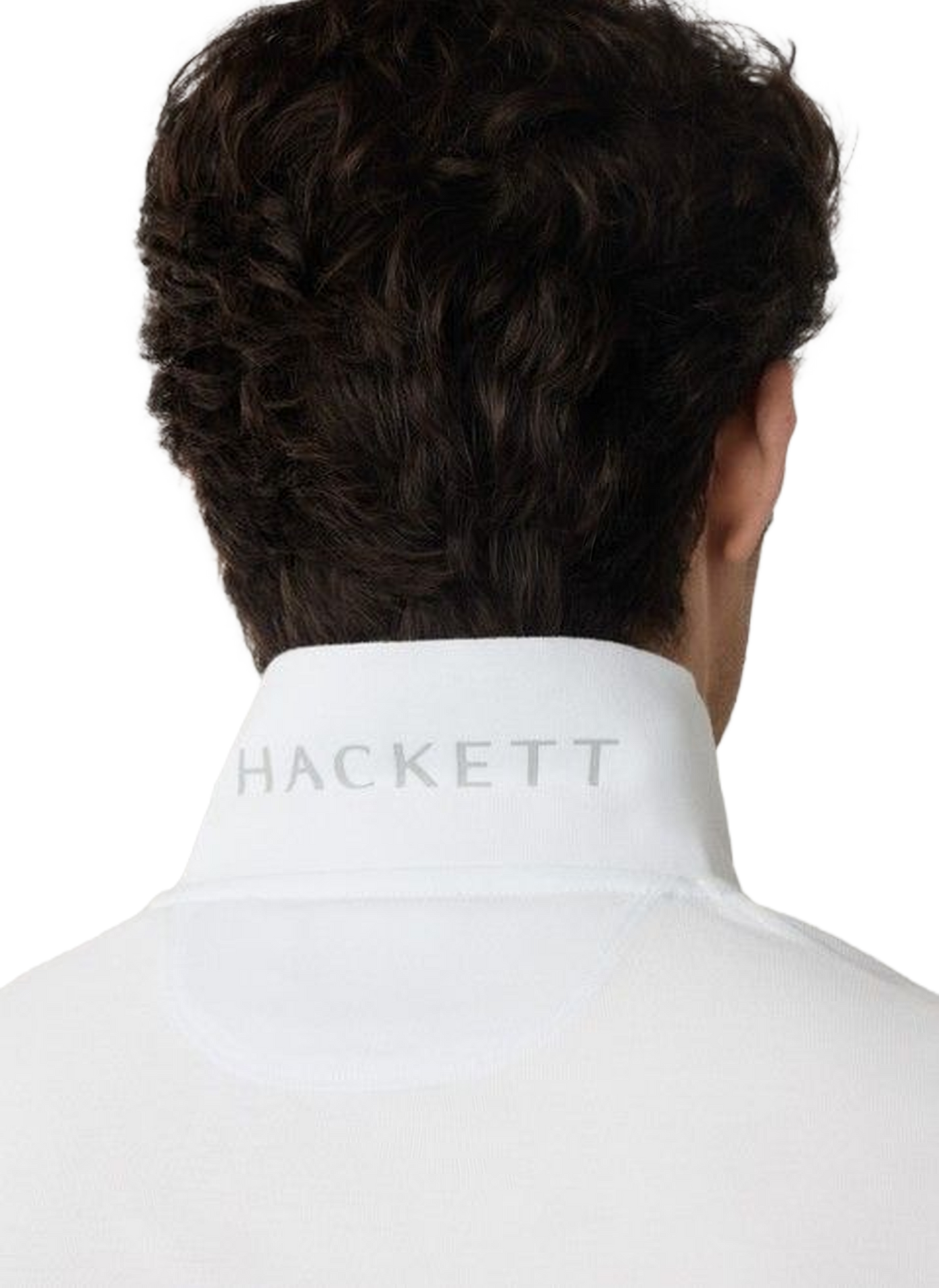Polo droit à logo brodé en coton HACKETT Blanc