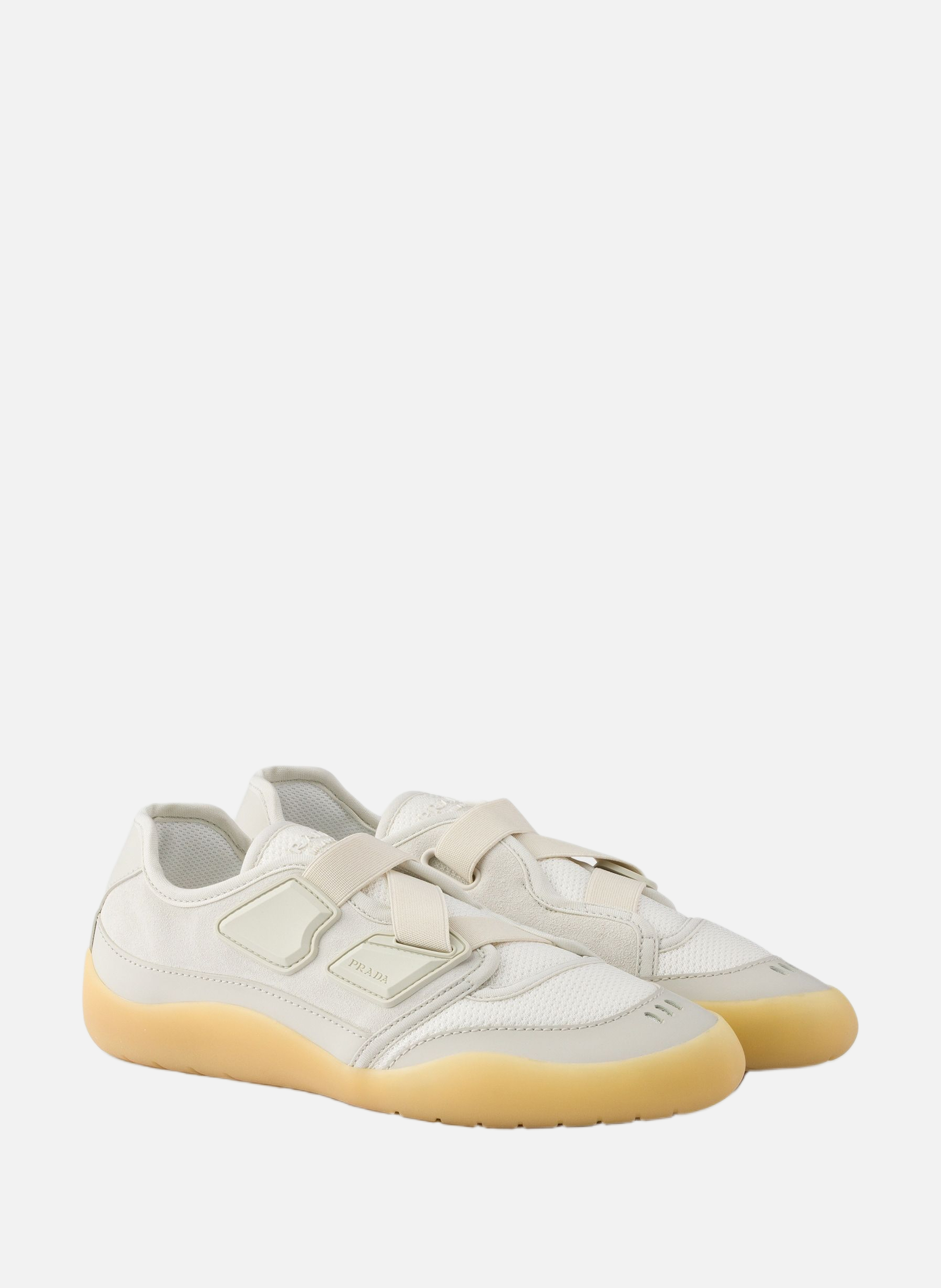 Sneakers speedrock en mesh technique et cuir PRADA Gris
