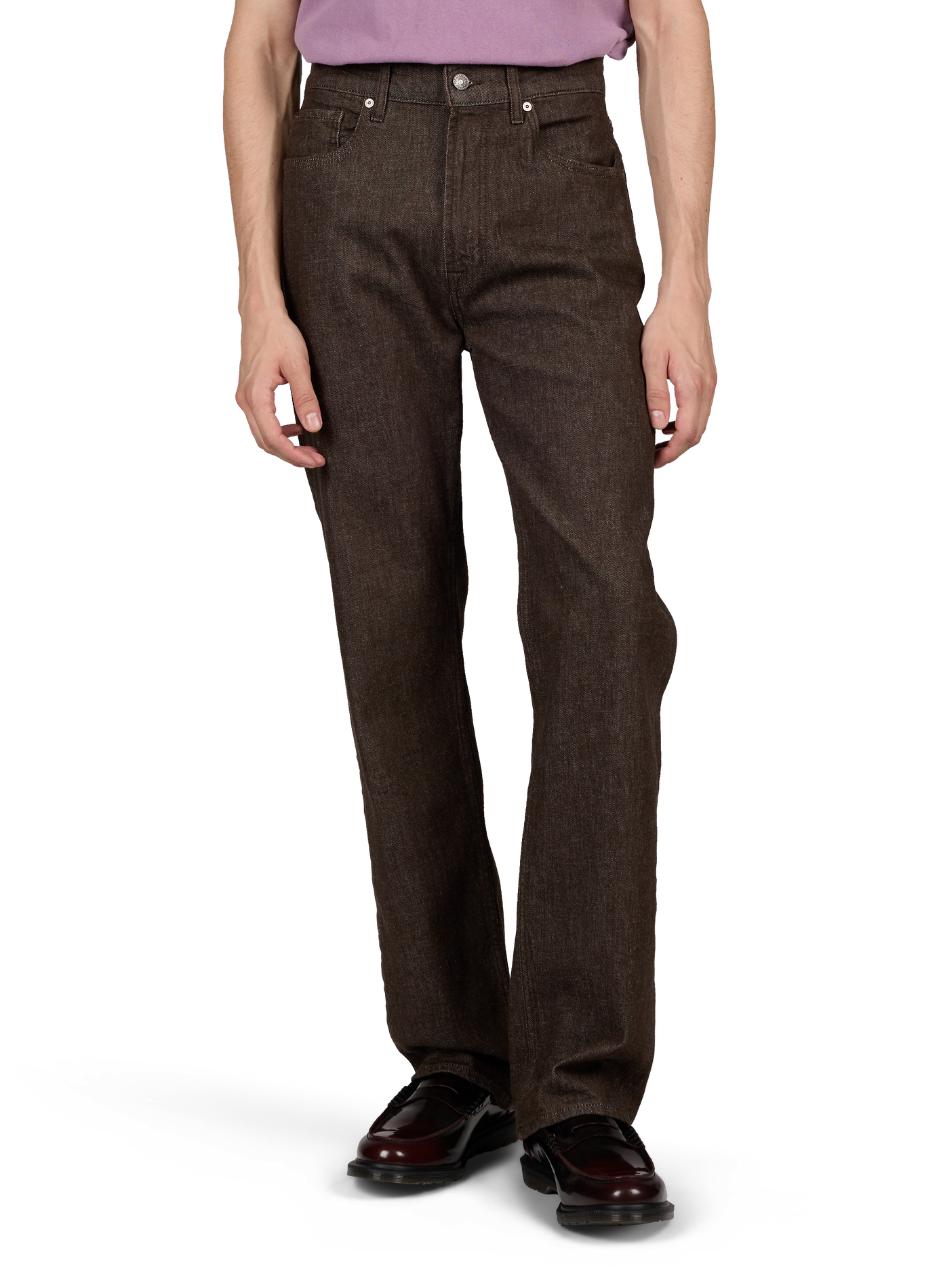 Straight-cut cotton-blend jeans 7 FOR ALL MANKIND Brown