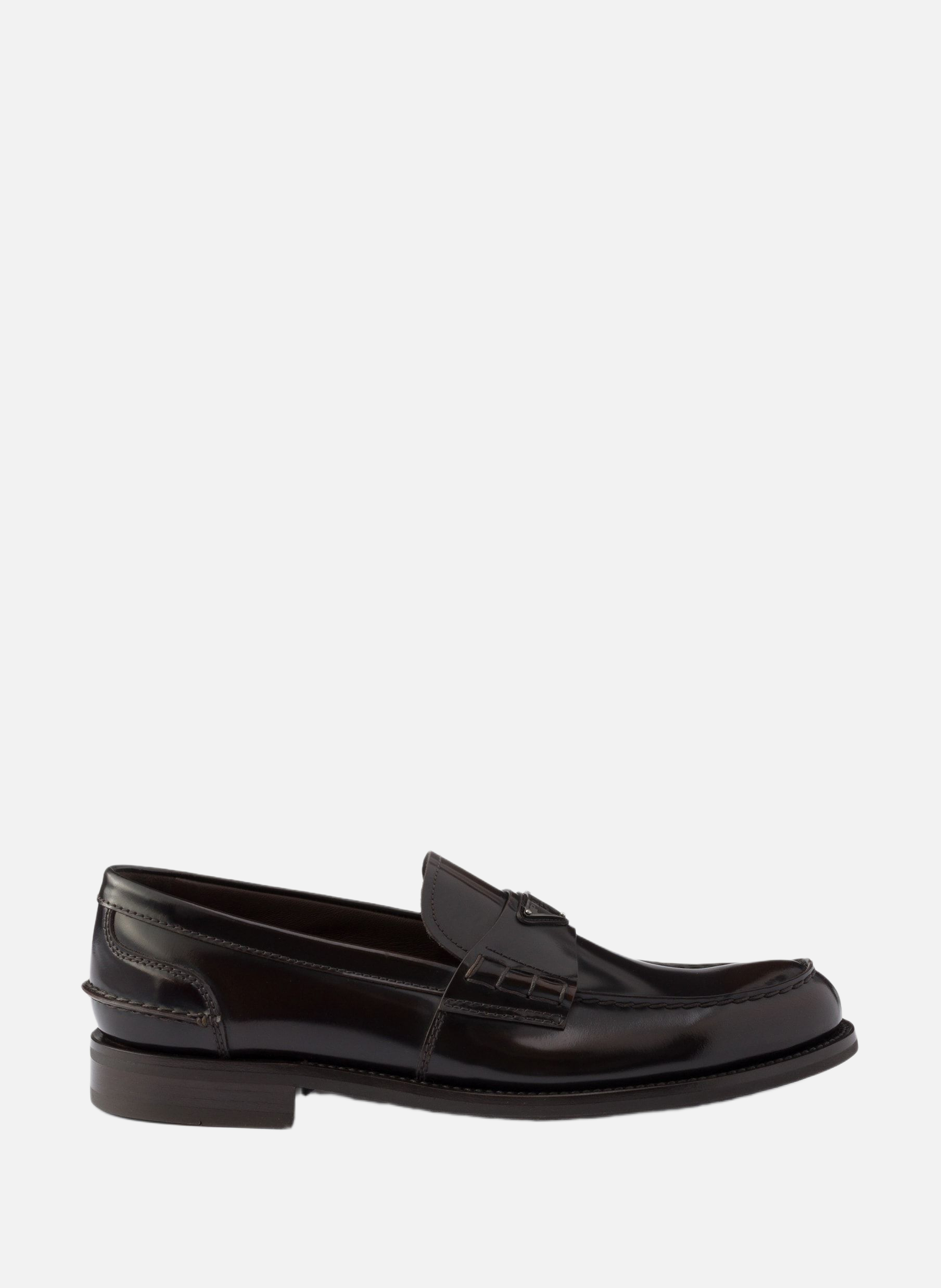 Mocassins en cuir brossé PRADA Marron