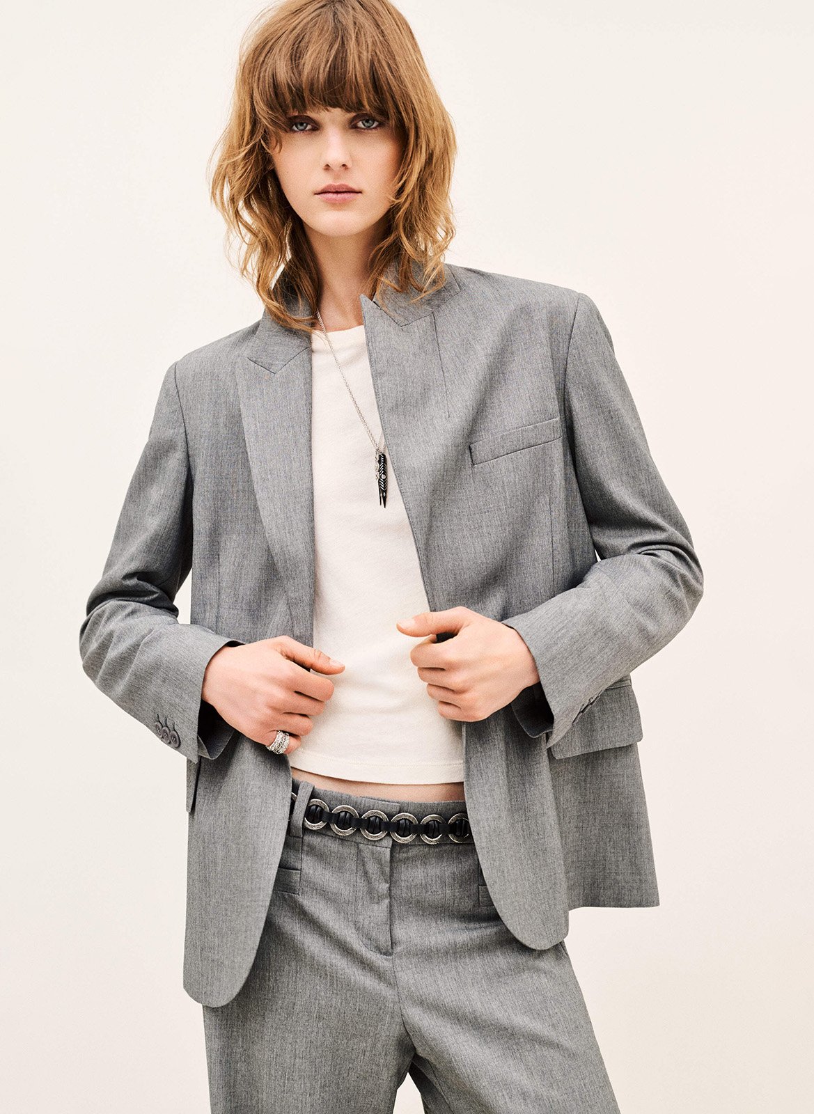 Veste tailleur oversize unie cayne BA&SH Gris