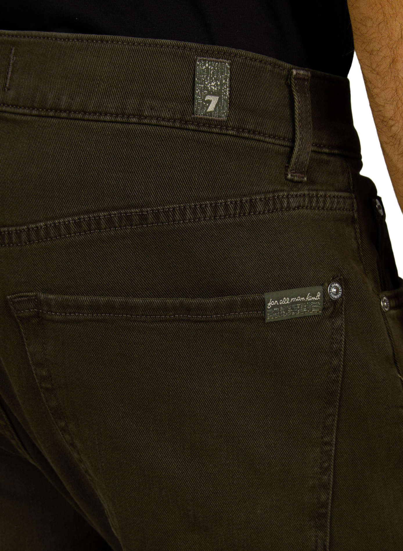Rechte jeans met normale taille van gemengd katoen. 7 FOR ALL MANKIND Groen
