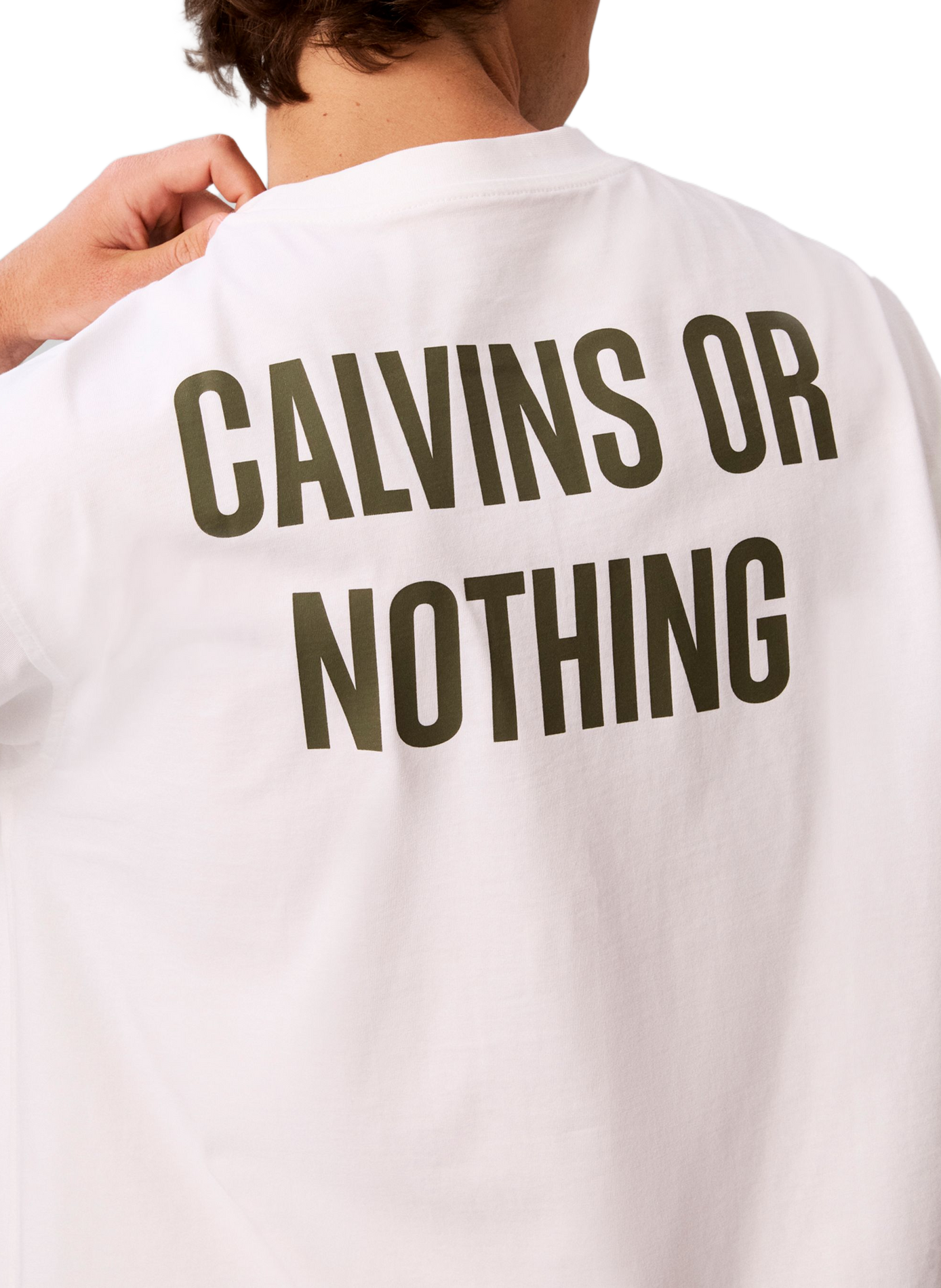 T-shirt manches courtes à logo en coton CALVIN KLEIN Weiss