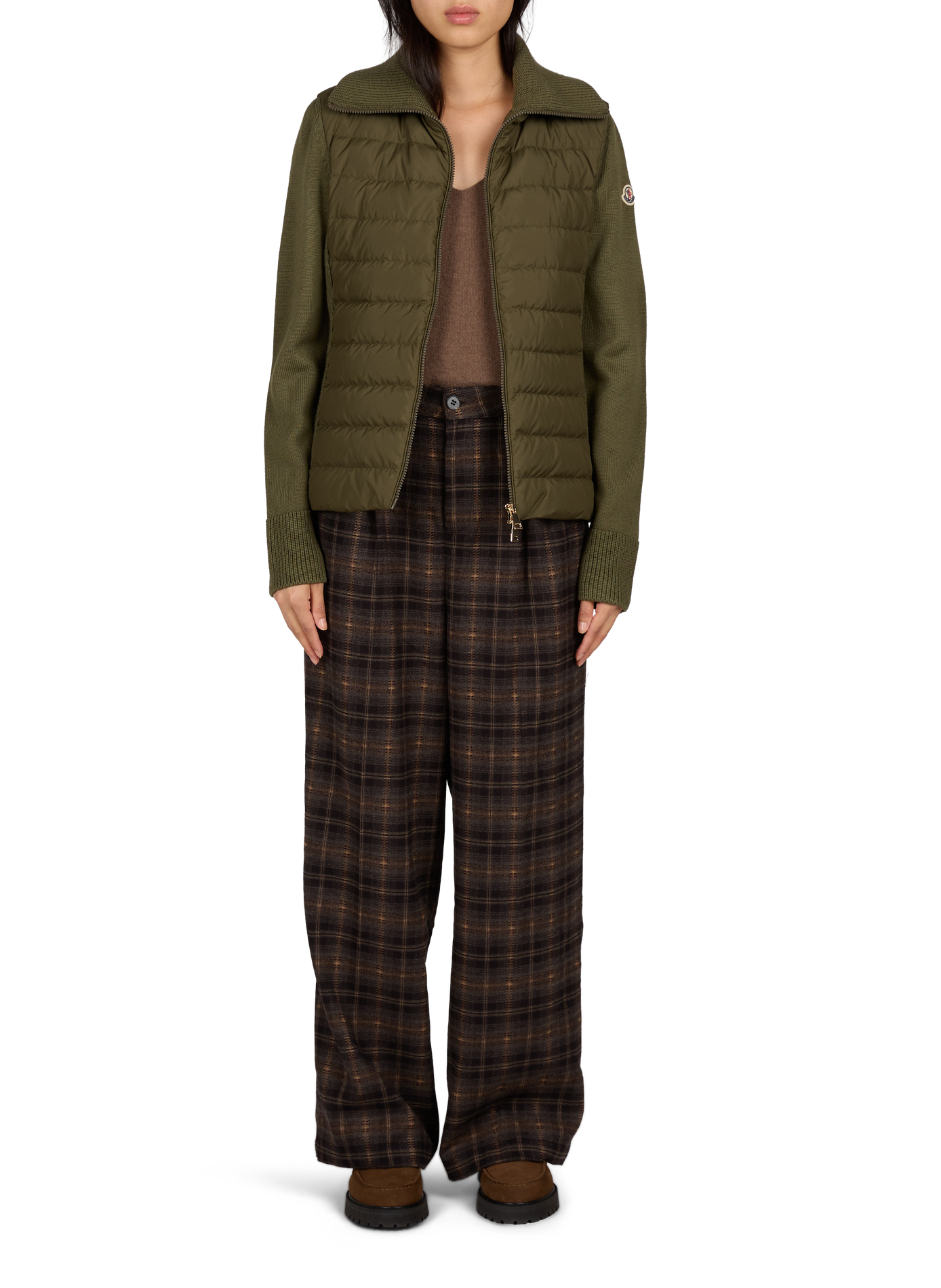 Two-material Cardigan Jacket MONCLER Green