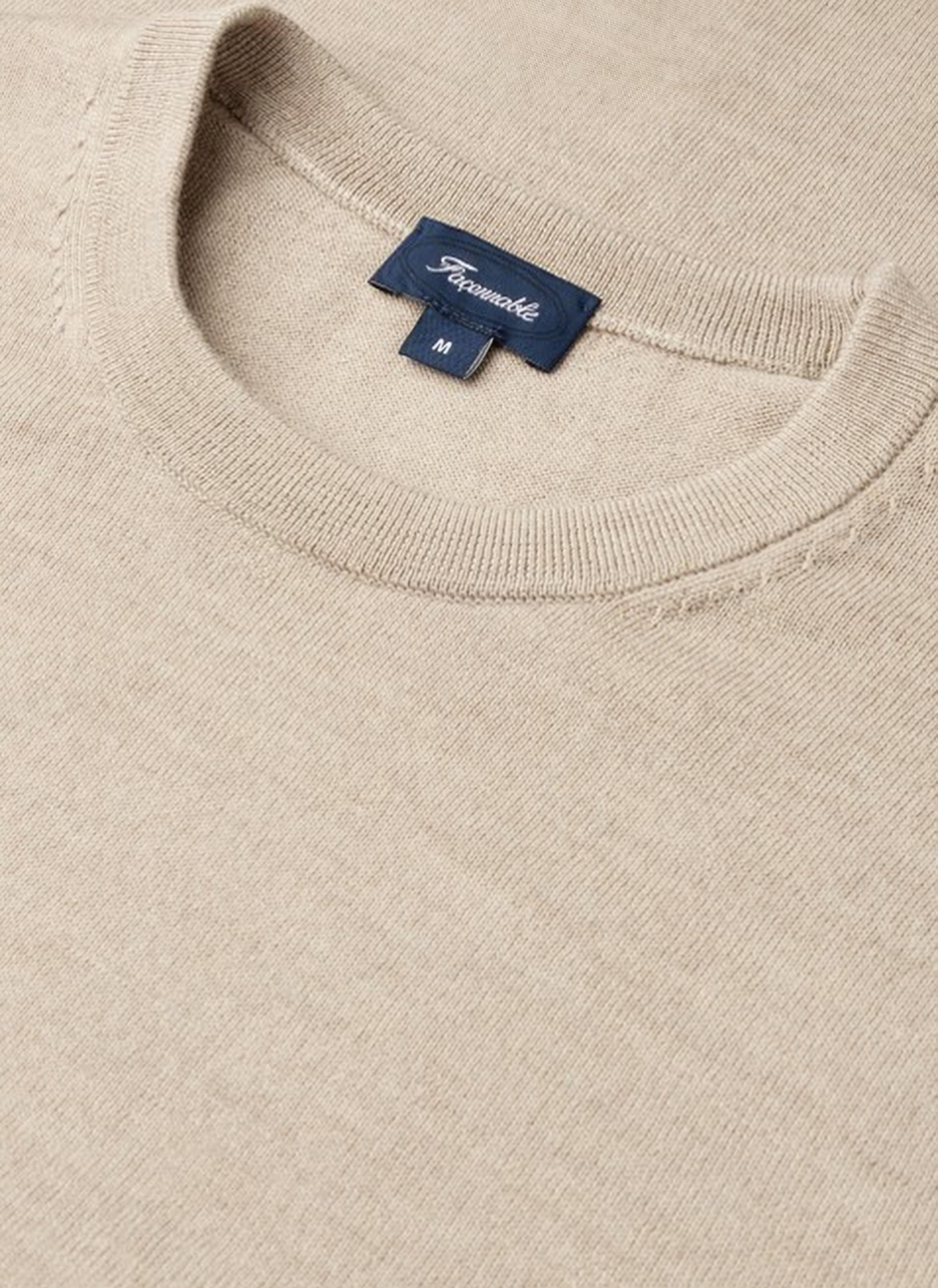 Maglione diritto a collo tondo in lana FACONNABLE Beige