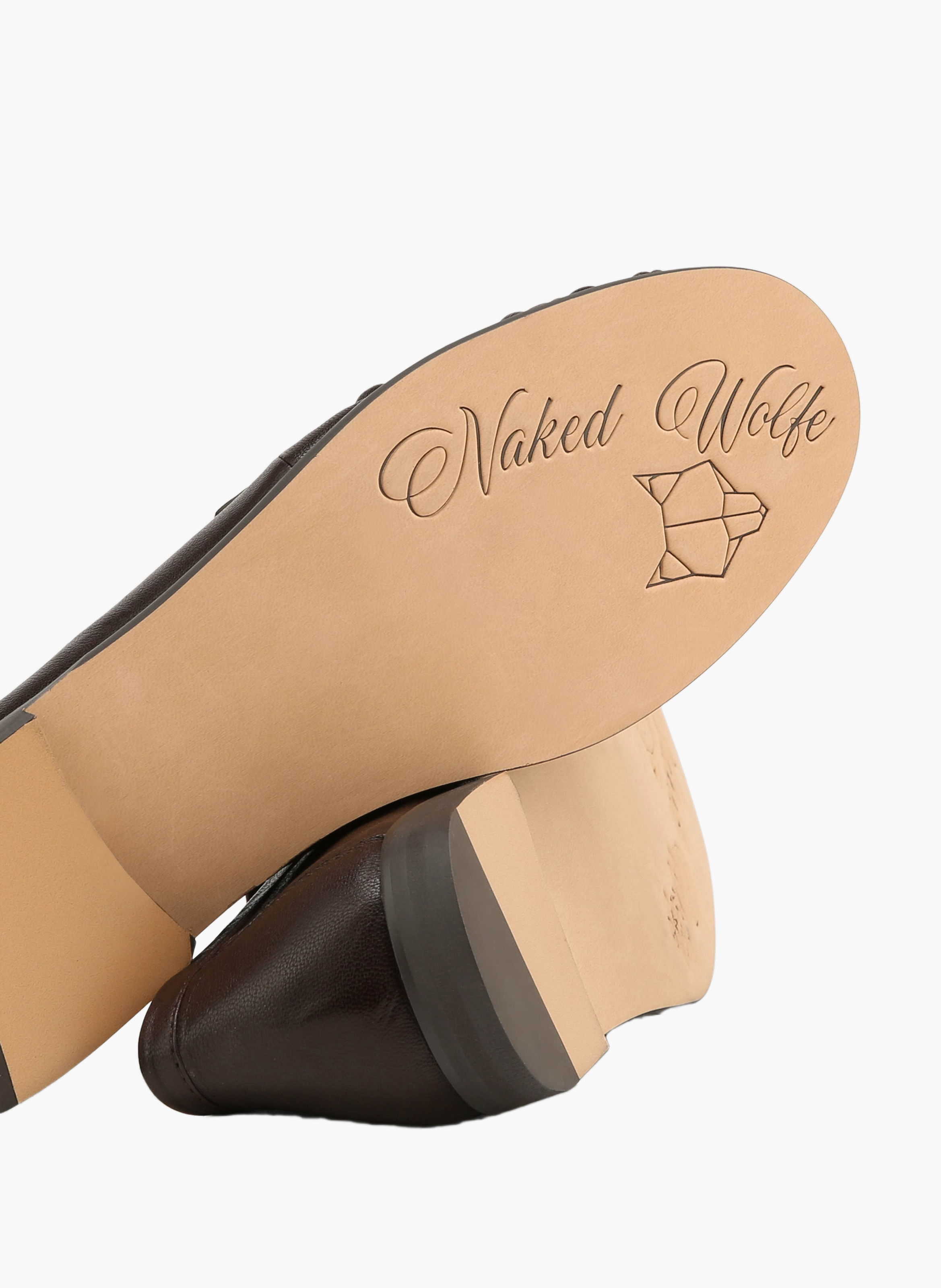 Love loafers van leer NAKED WOLFE Bruin
