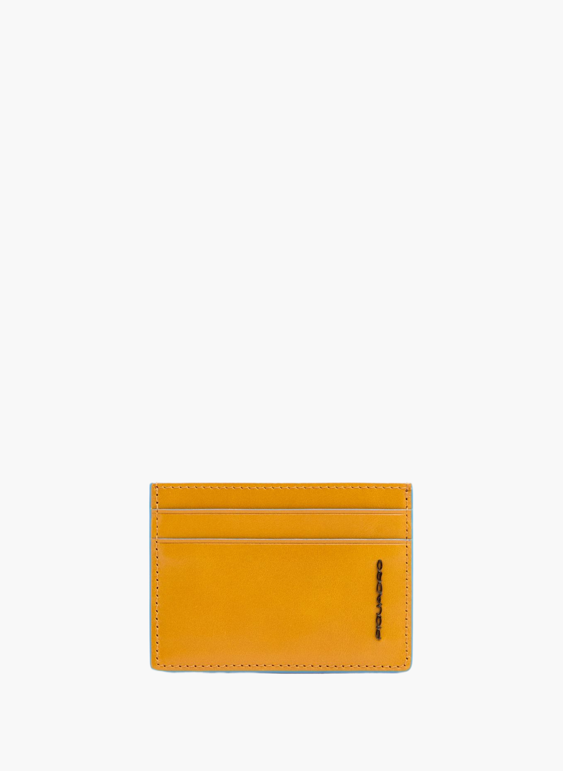 Slim leather card holder, 4 slots, rfid-blocking PIQUADRO Yellow