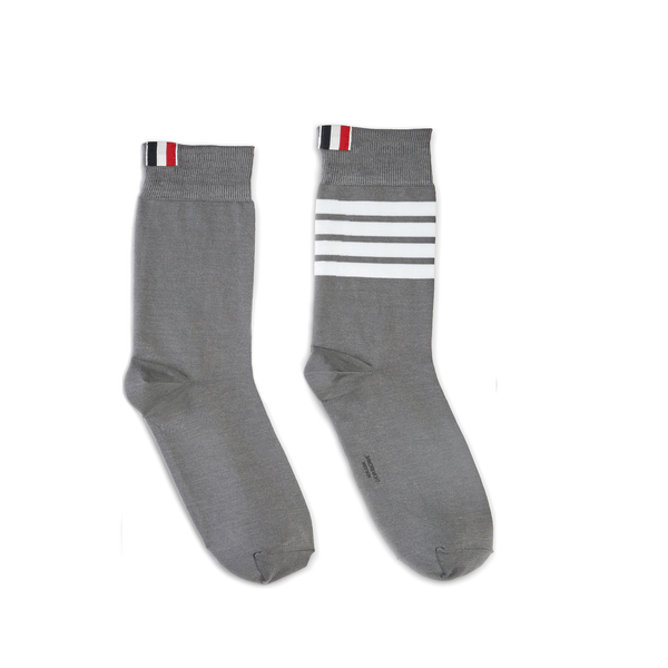 Thom Browne 4-bar Mid-calf Socks In Grey